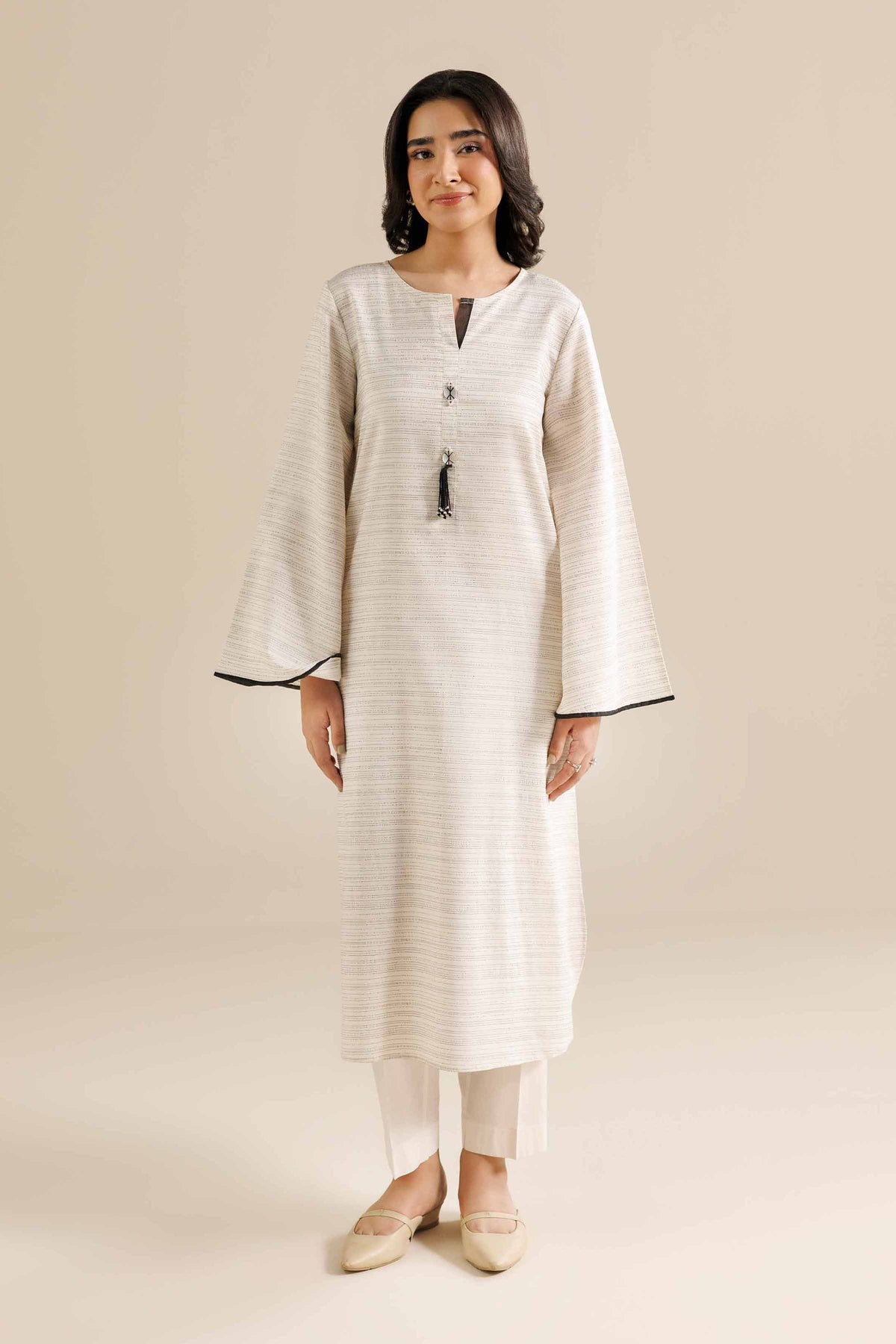 2 Piece - Basic Suit - PW25-512 White Yarn Dyed 2PC Solids Nishat Australia