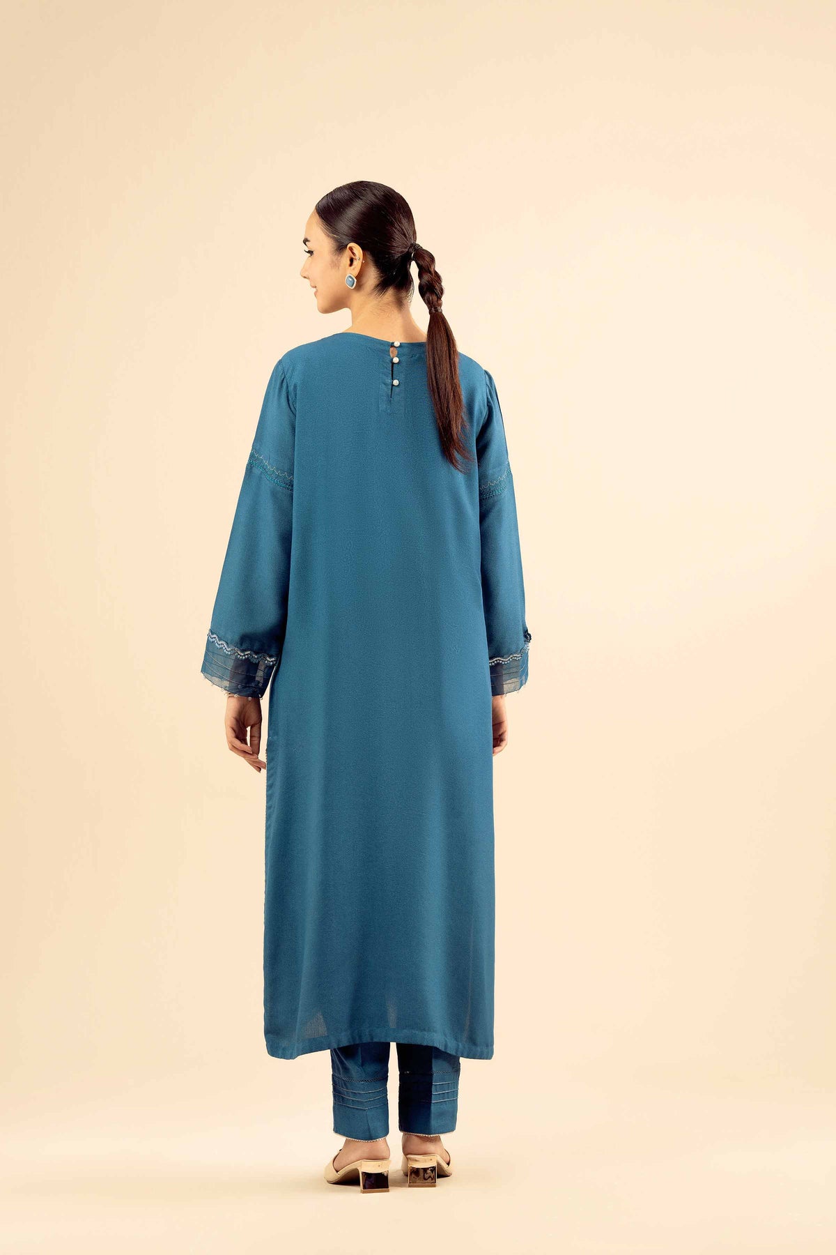2 Piece - Embroidered Suit - PW25-575 Blue Slub 2PC Embroidered Nishat Australia