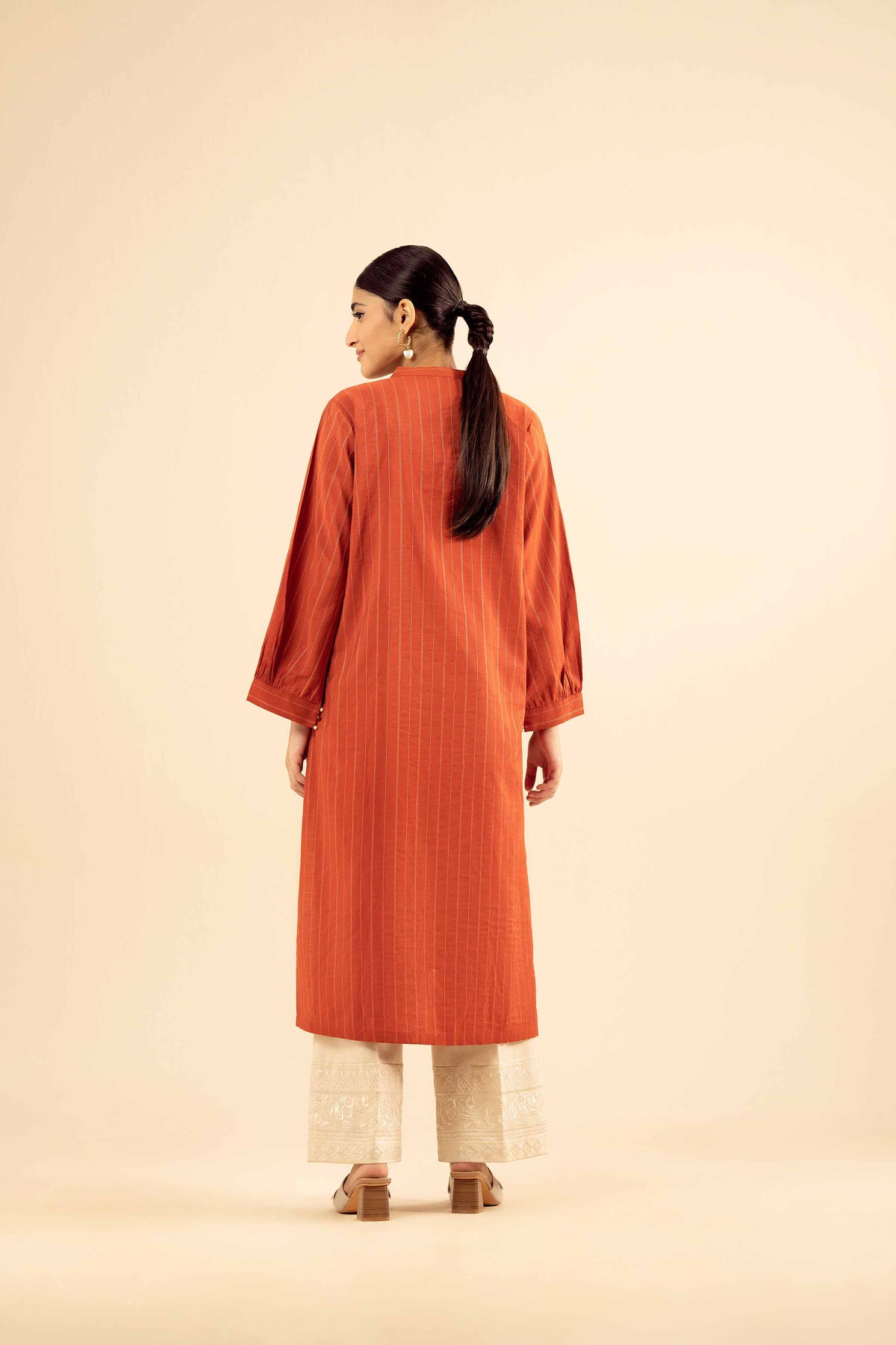 Basic Shirt - PW25-585 Red Mix Fabric 1PC Solids Nishat Australia