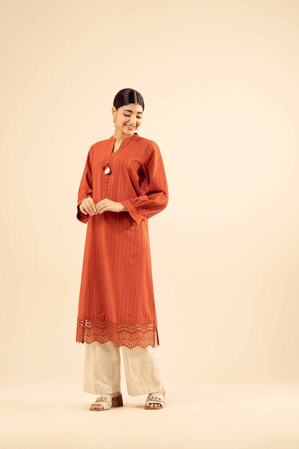 Basic Shirt - PW25-585 Red Mix Fabric 1PC Solids Nishat Australia