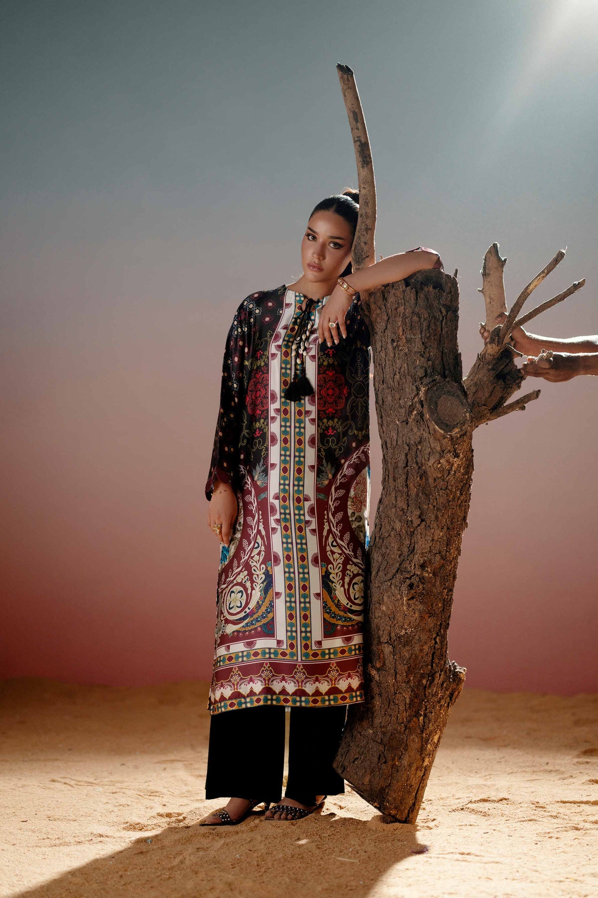 Printed Shirt - PW25-589 Red Silk 1PC Printed Nishat Australia