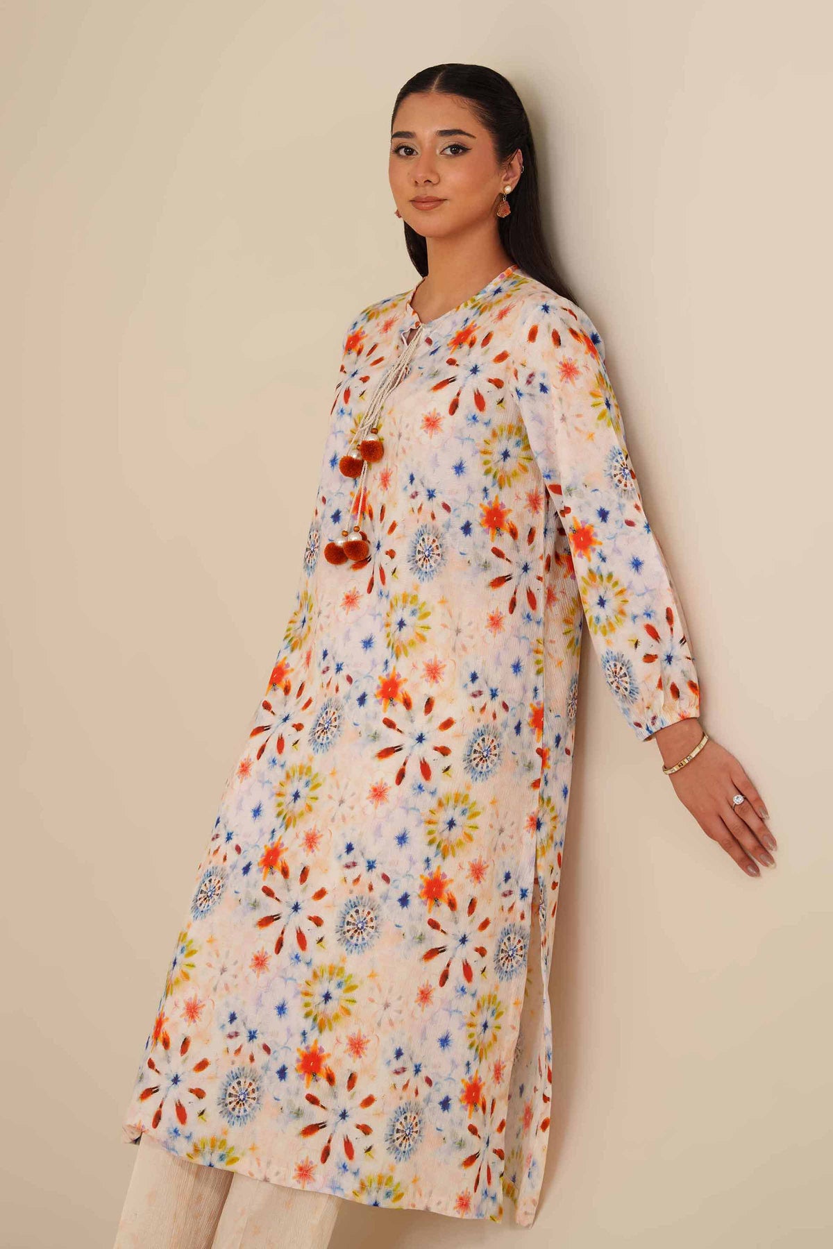 2 Piece - Printed Suit - PW25-59 White Chiffon 2PC Printed Nishat Australia