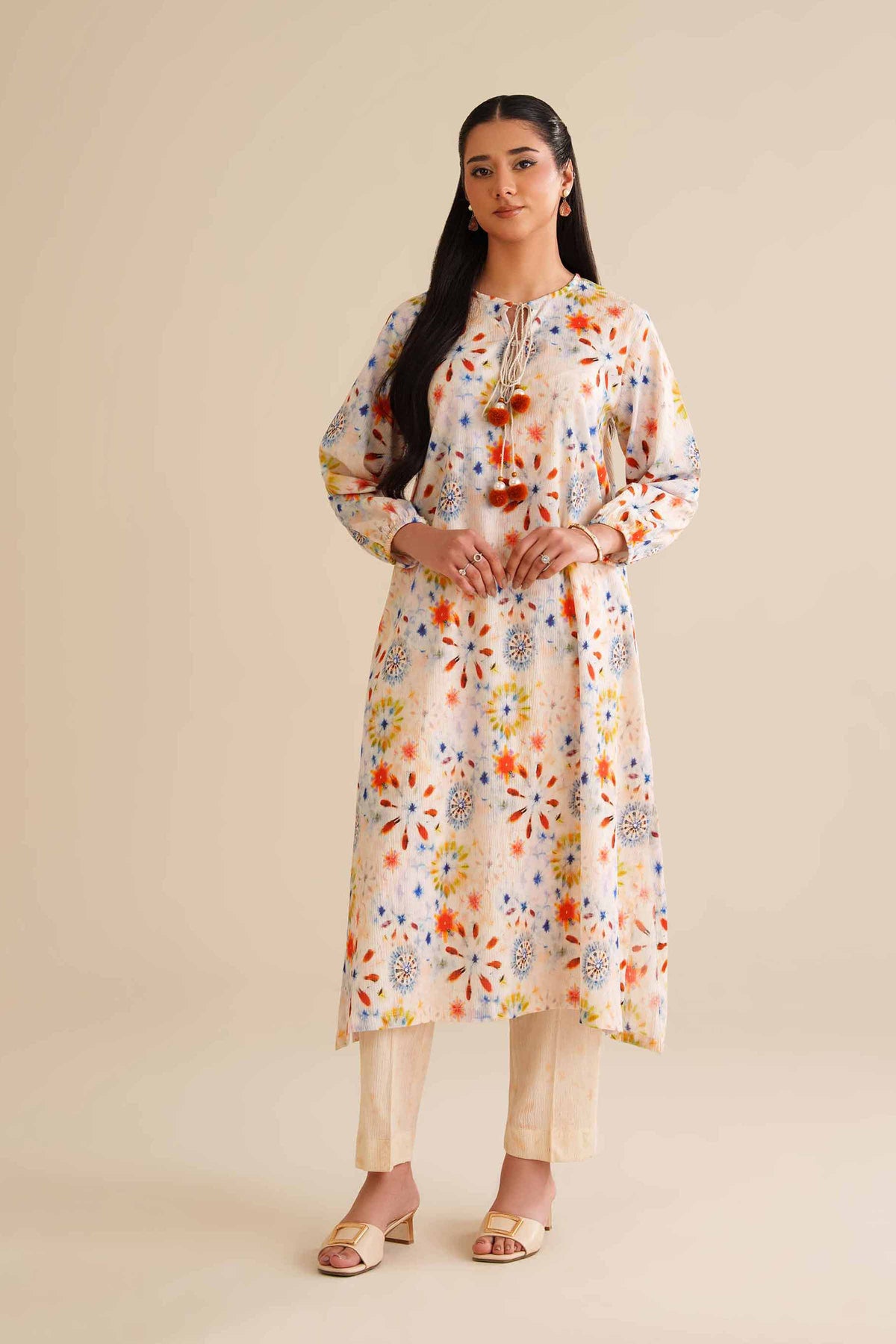 2 Piece - Printed Suit - PW25-59 White Chiffon 2PC Printed Nishat Australia