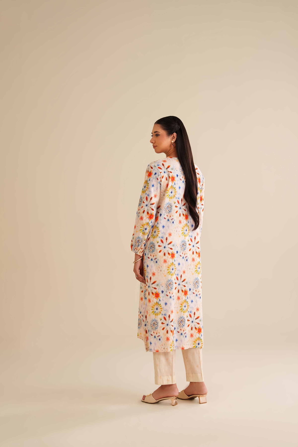 2 Piece - Printed Suit - PW25-59 White Chiffon 2PC Printed Nishat Australia