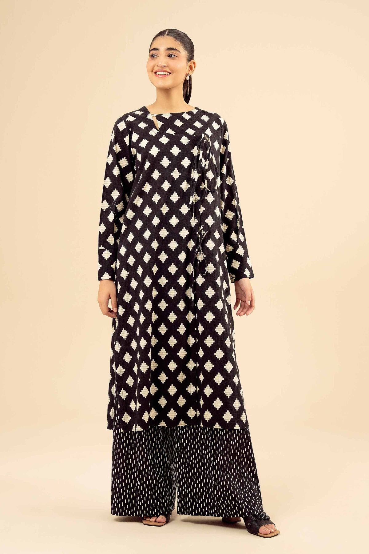 2 Piece - Printed Suit - PW25-60 Black Chiffon 2PC Printed Nishat Australia