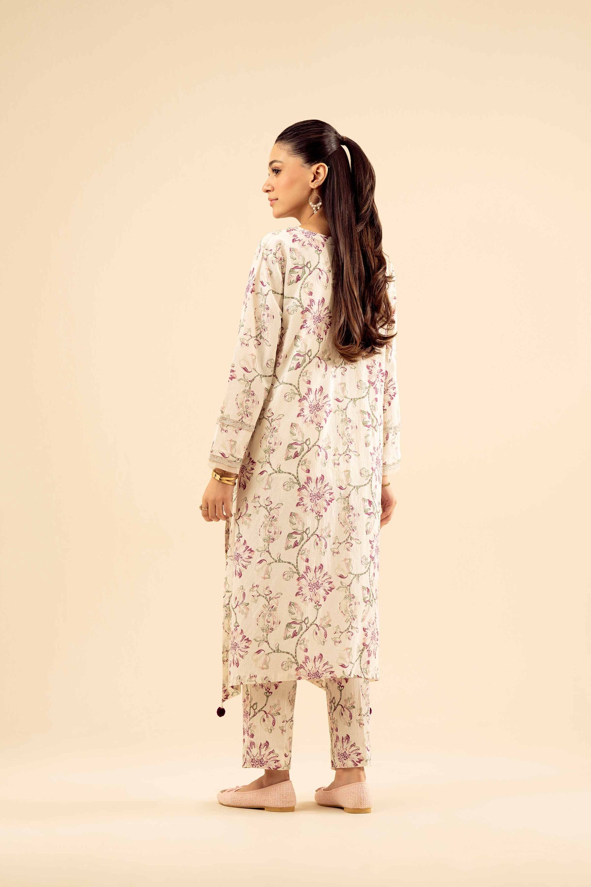 2 Piece - Basic Suit - PW25-61 White Chiffon 2PC Solids Nishat Australia
