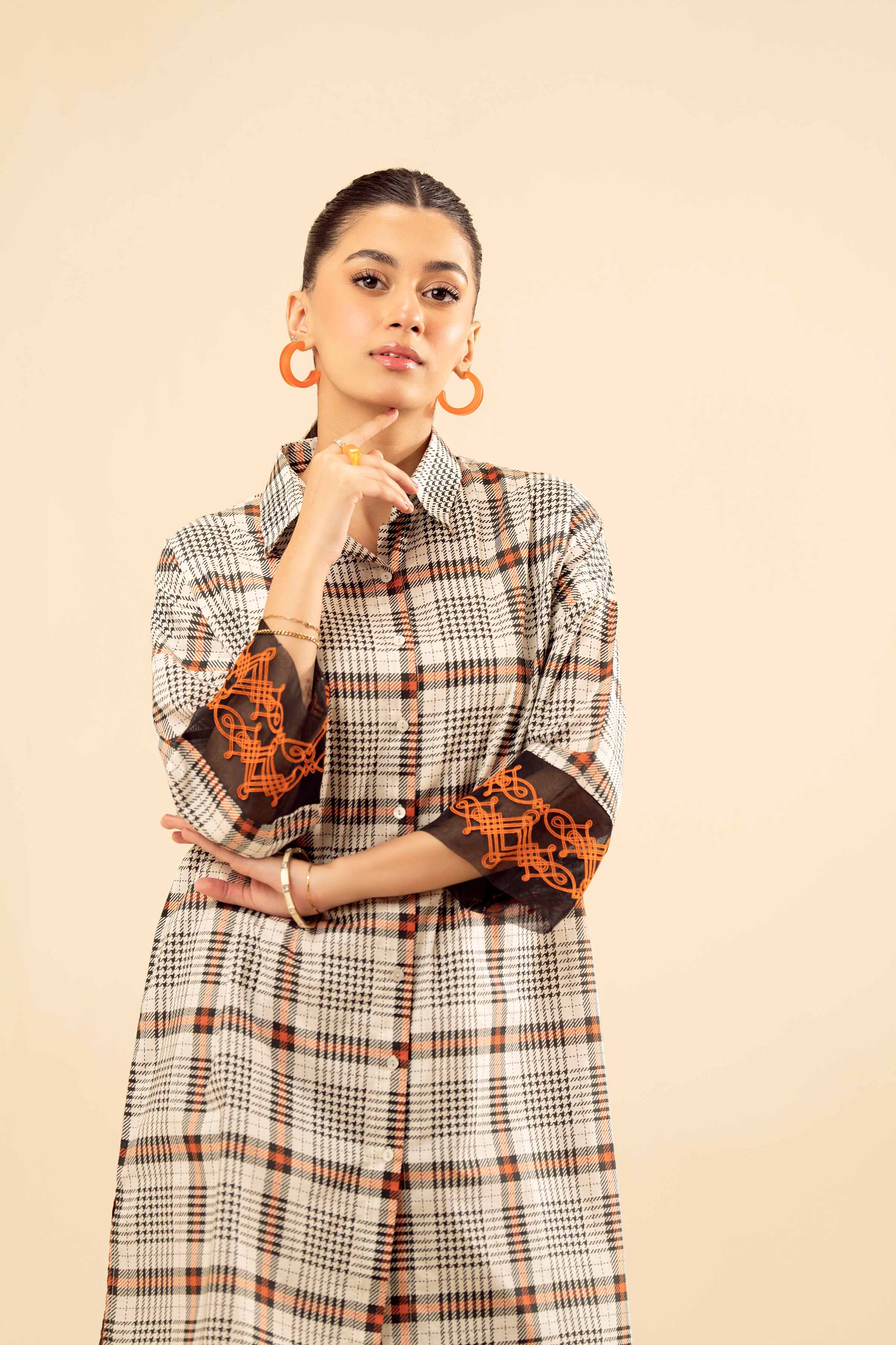 2 Piece - Printed Embroidered Suit - PW25-66 READY TO WEAR Multi Cambric 2PC Embroidered