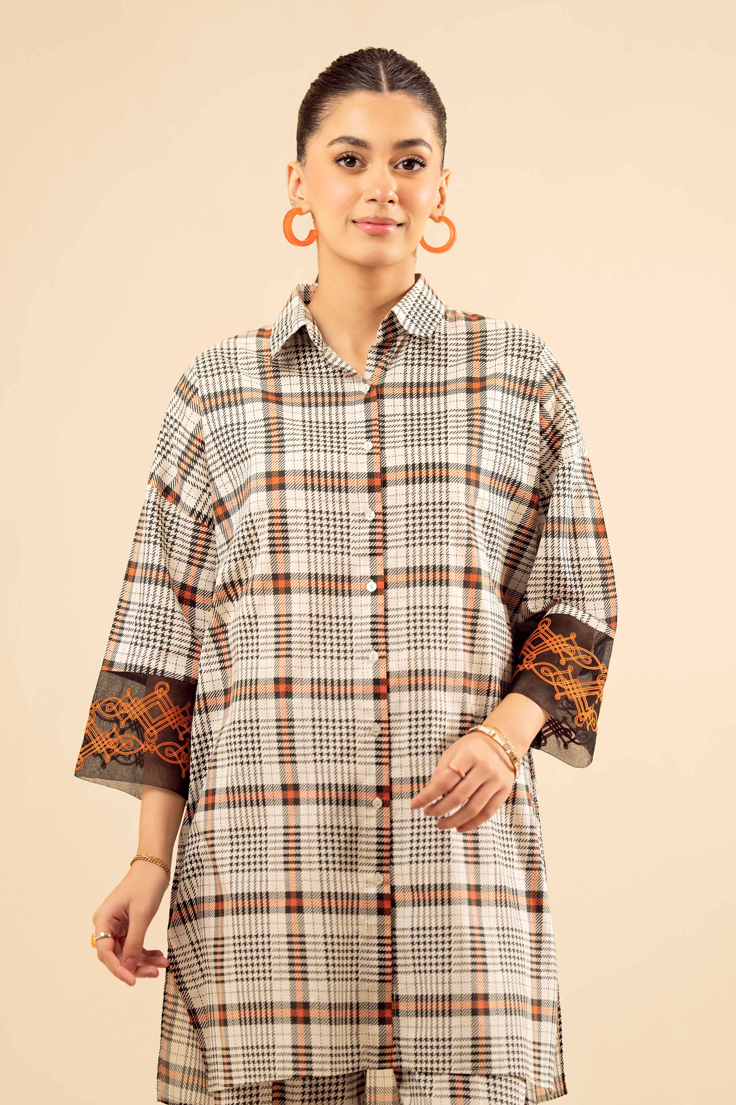 2 Piece - Printed Embroidered Suit - PW25-66 READY TO WEAR Multi Cambric 2PC Embroidered