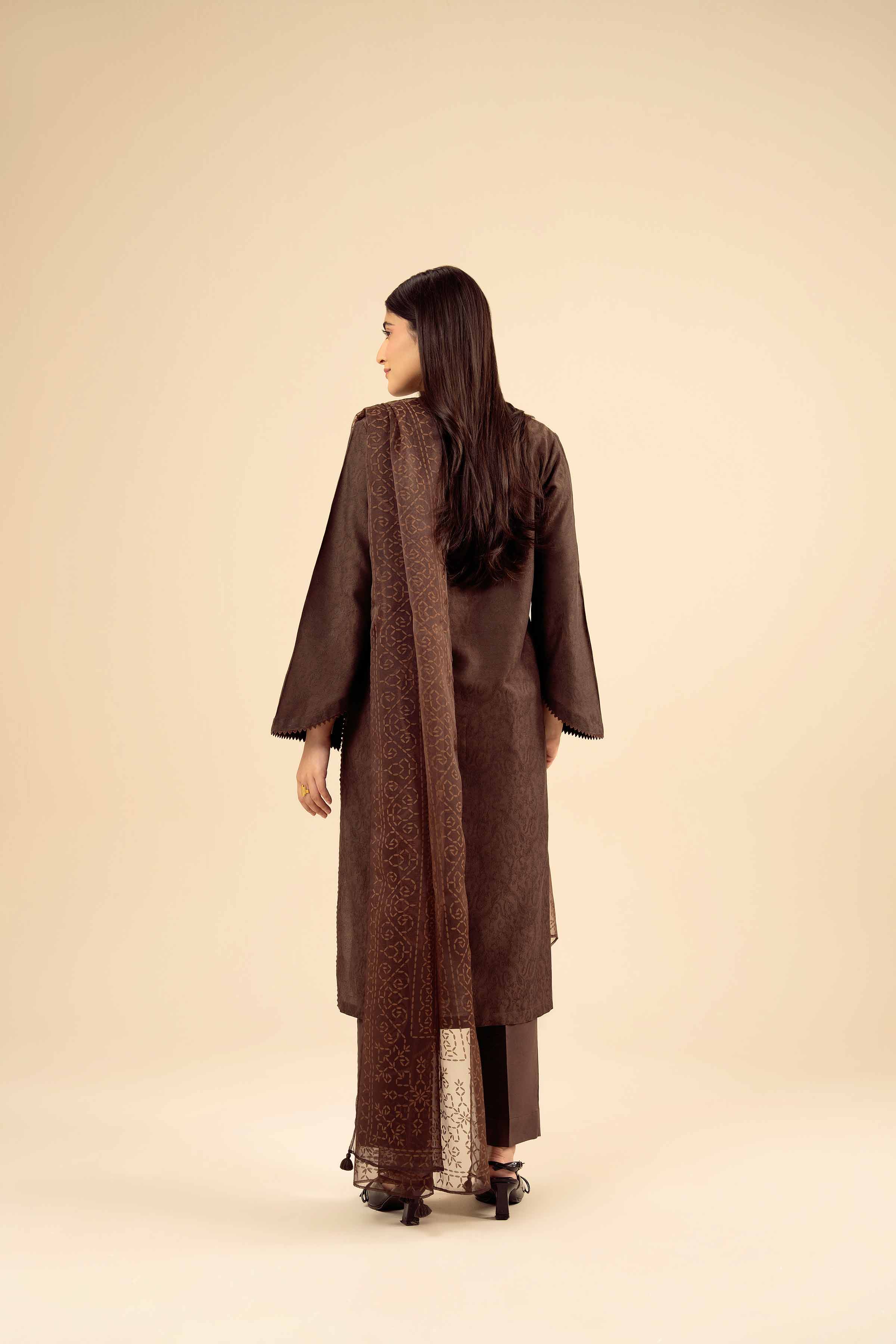 2 Piece - Basic Suit - PW25-71 READY TO WEAR Brown Jacquard 2PC Solids
