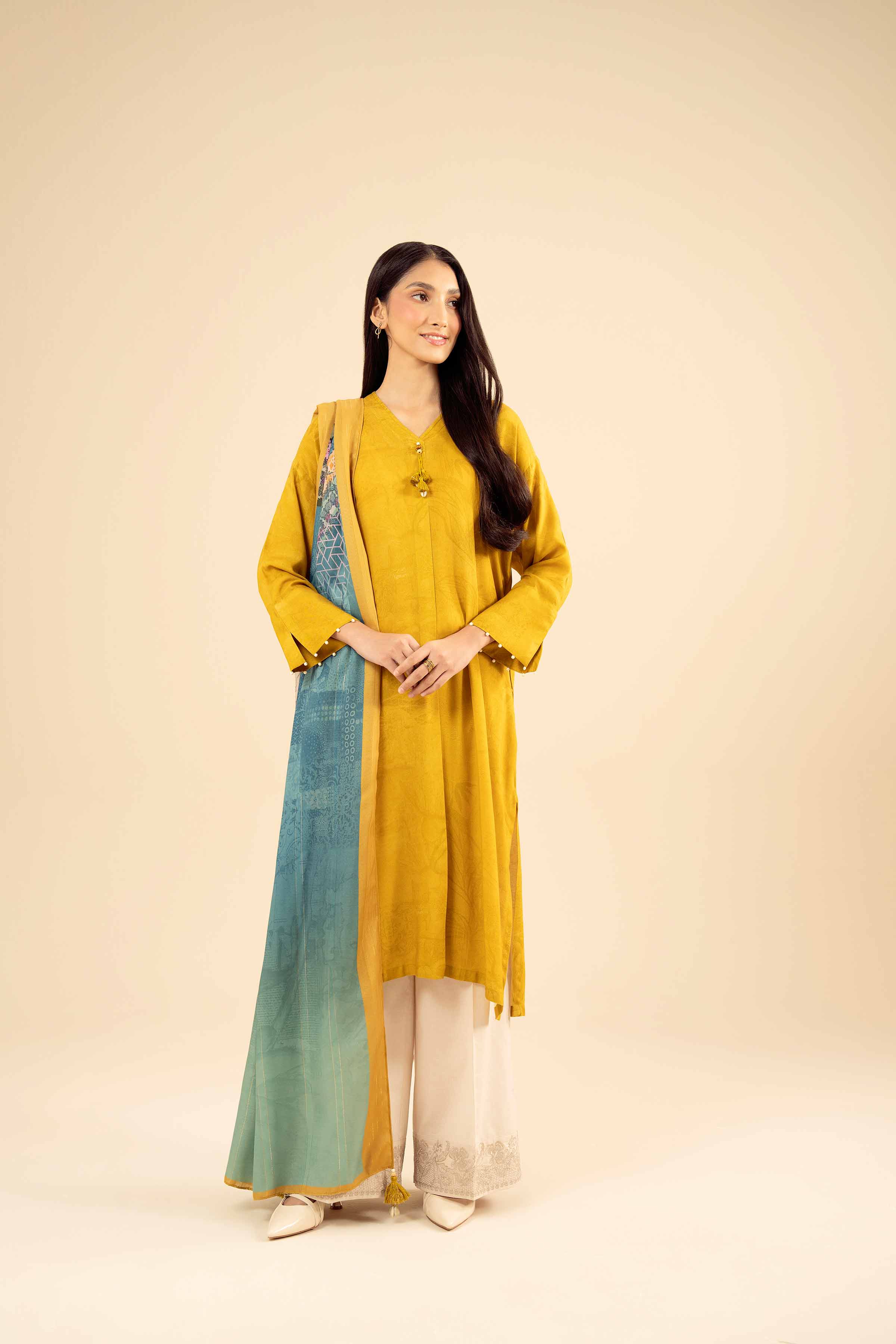 2 Piece - Printed Suit - PW25-82 READY TO WEAR Yellow Marina 2PC Printed