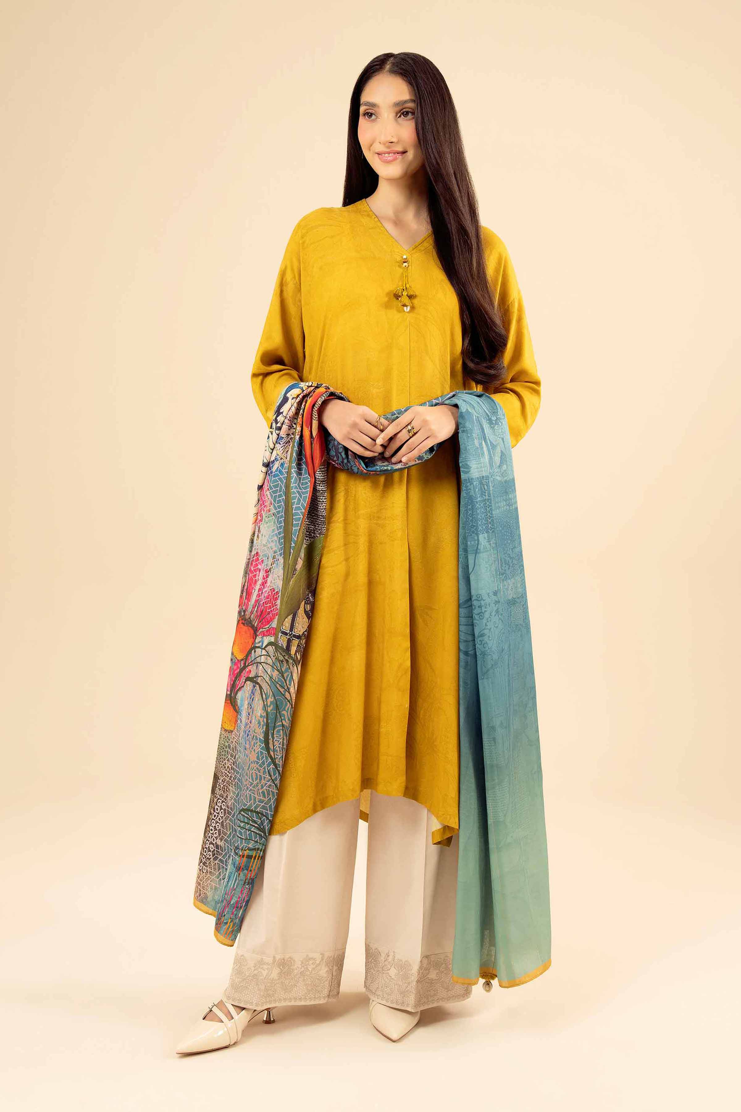 2 Piece - Printed Suit - PW25-82 READY TO WEAR Yellow Marina 2PC Printed
