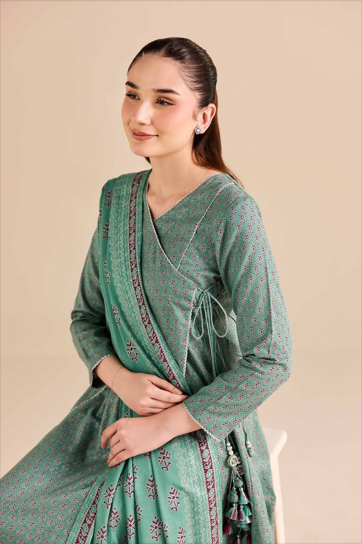 3 Piece - Printed Suit - PW25-494 Green Karandi 3PC Printed Nishat Australia