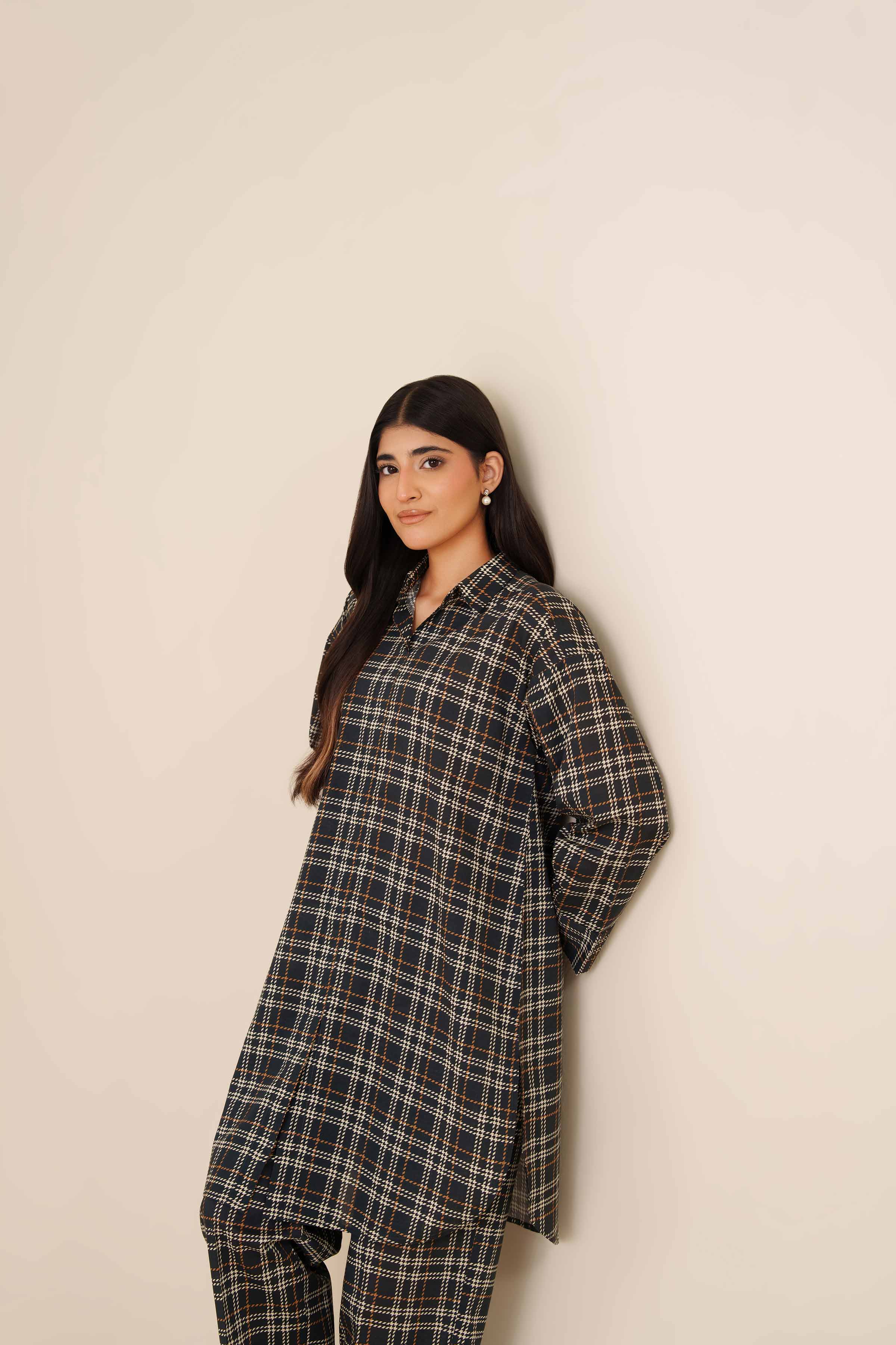 2 Piece - Printed Suit - PW25-47 READY TO WEAR Black Cambric 2PC Printed