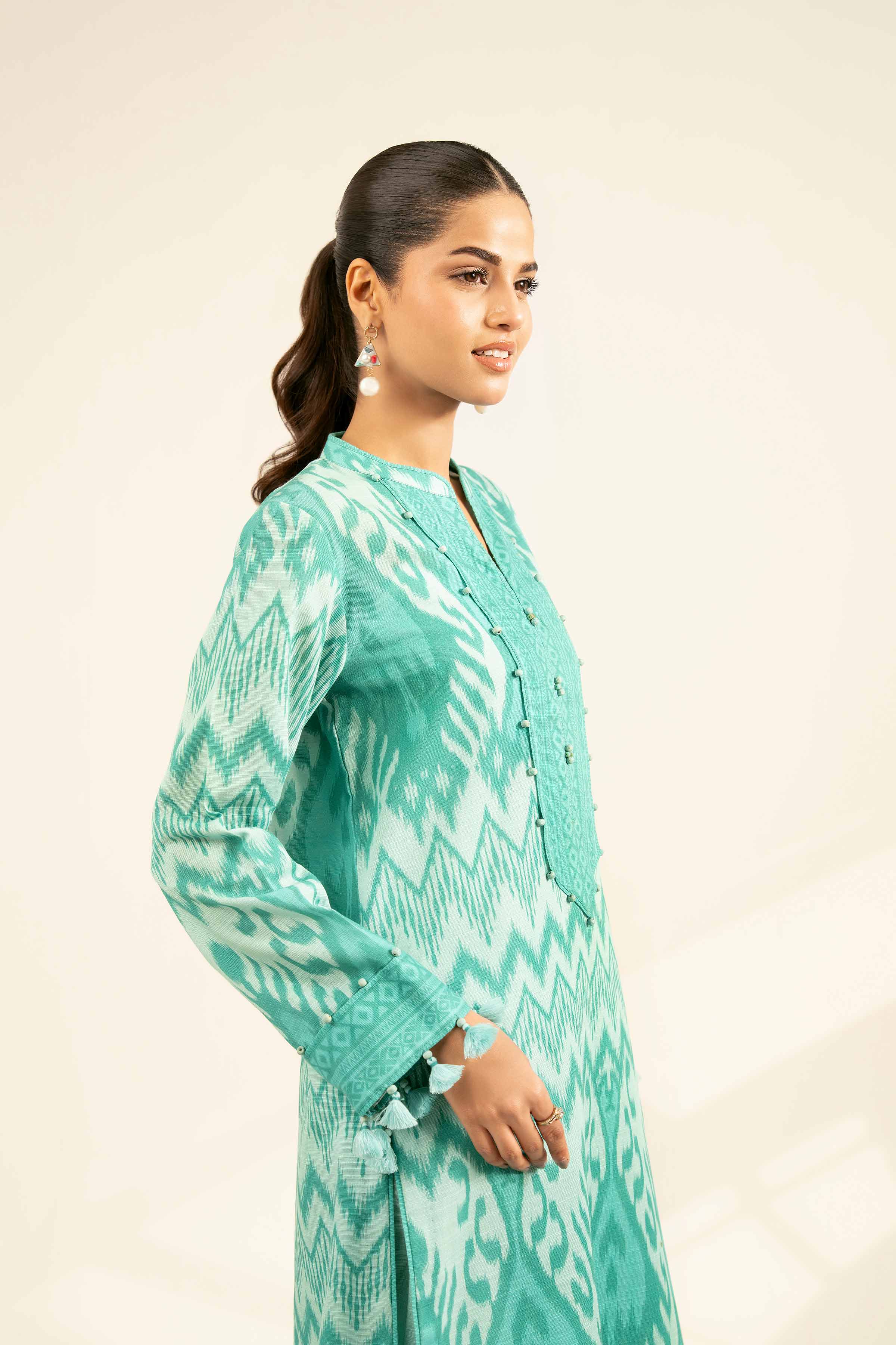 2 Piece - Printed Suit - 42502329 Unstitched Blue Khaddar 2PC Printed