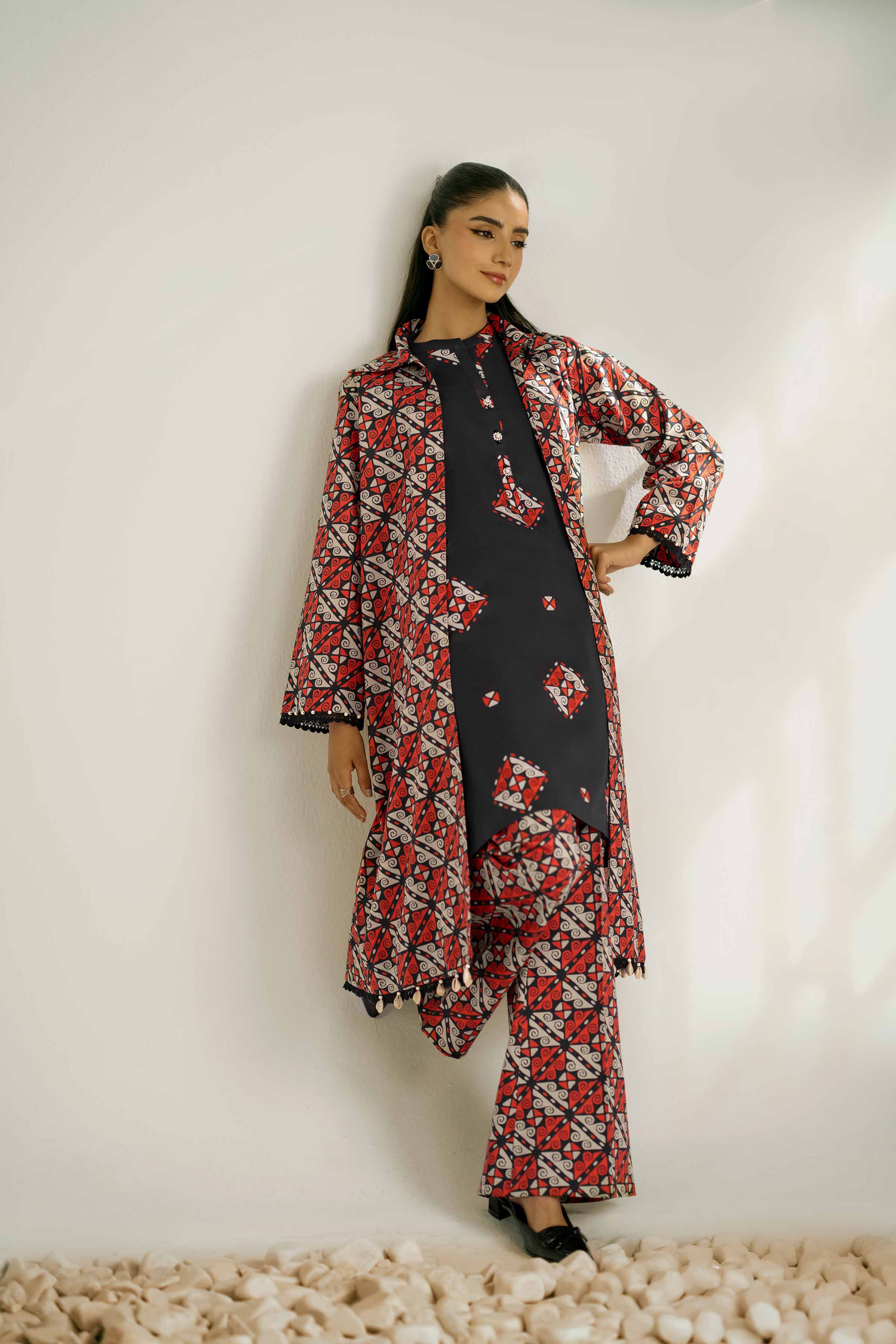 2 Piece - Printed Suit - 42502359 Unstitched Multi Cambric 2PC Printed