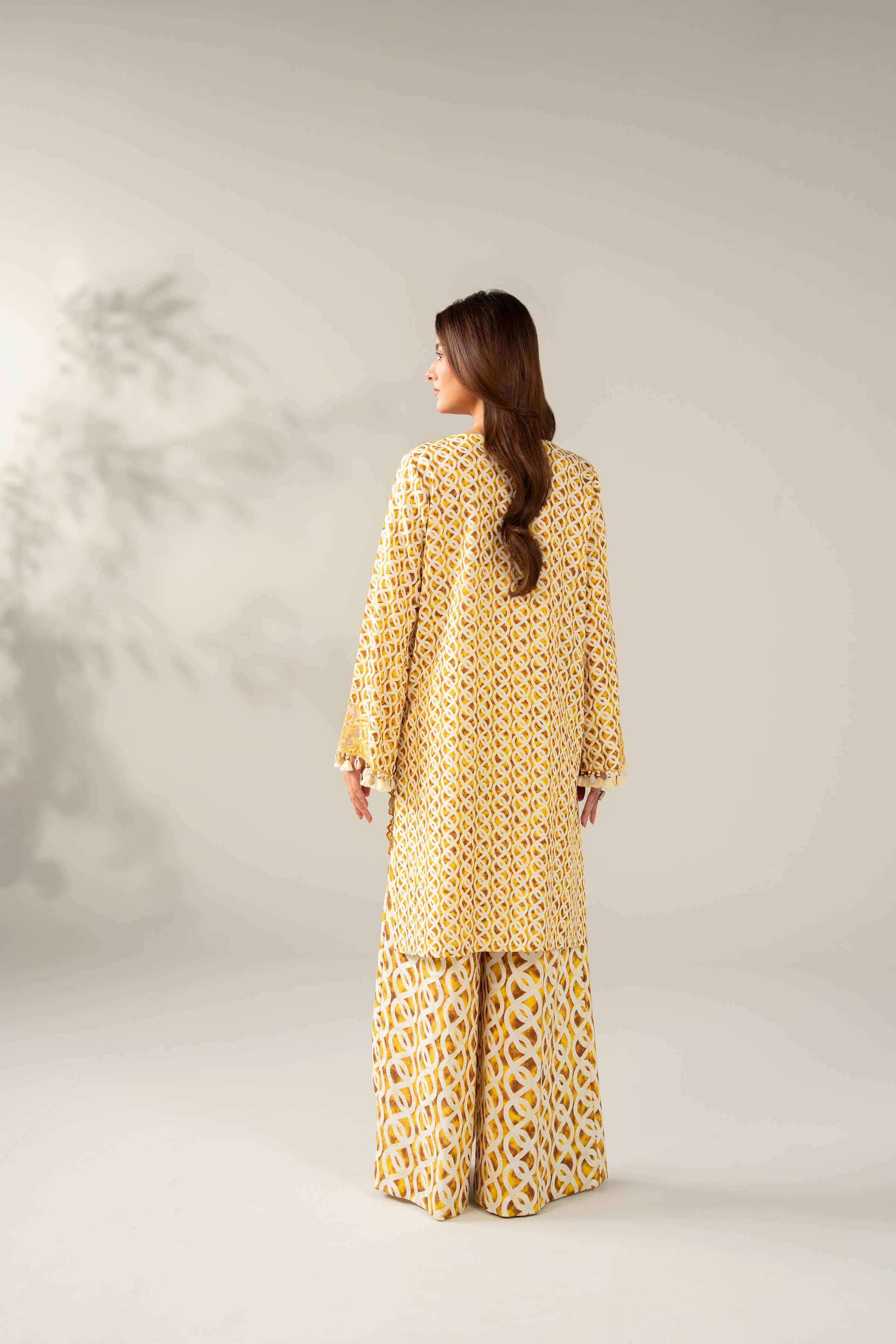 2 Piece - Embroidered Suit - 42502809 Unstitched Yellow Karandi 2PC Embroidered