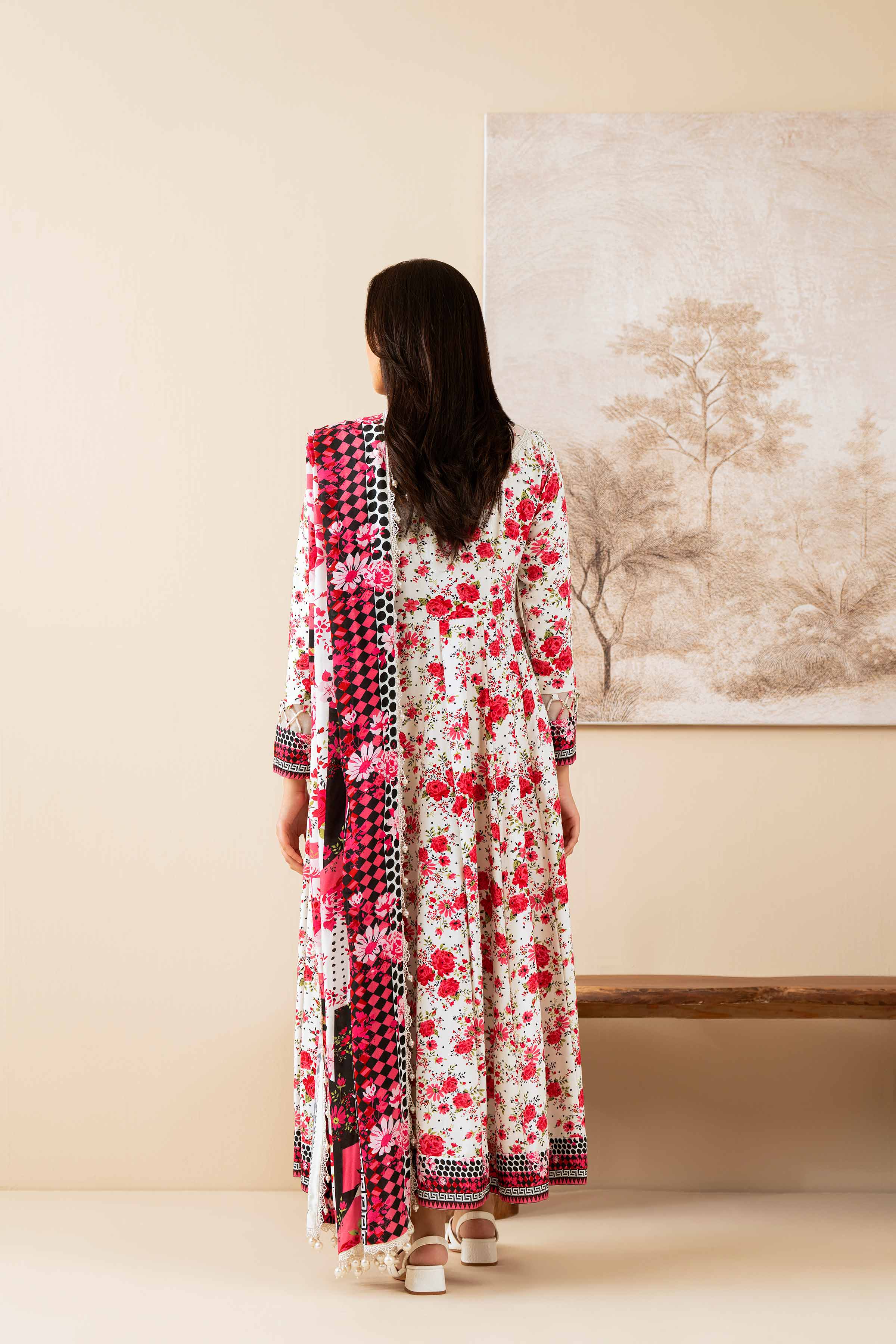 3 Piece - Printed Suit - 42502837 Unstitched Multi Linen 3PC Printed