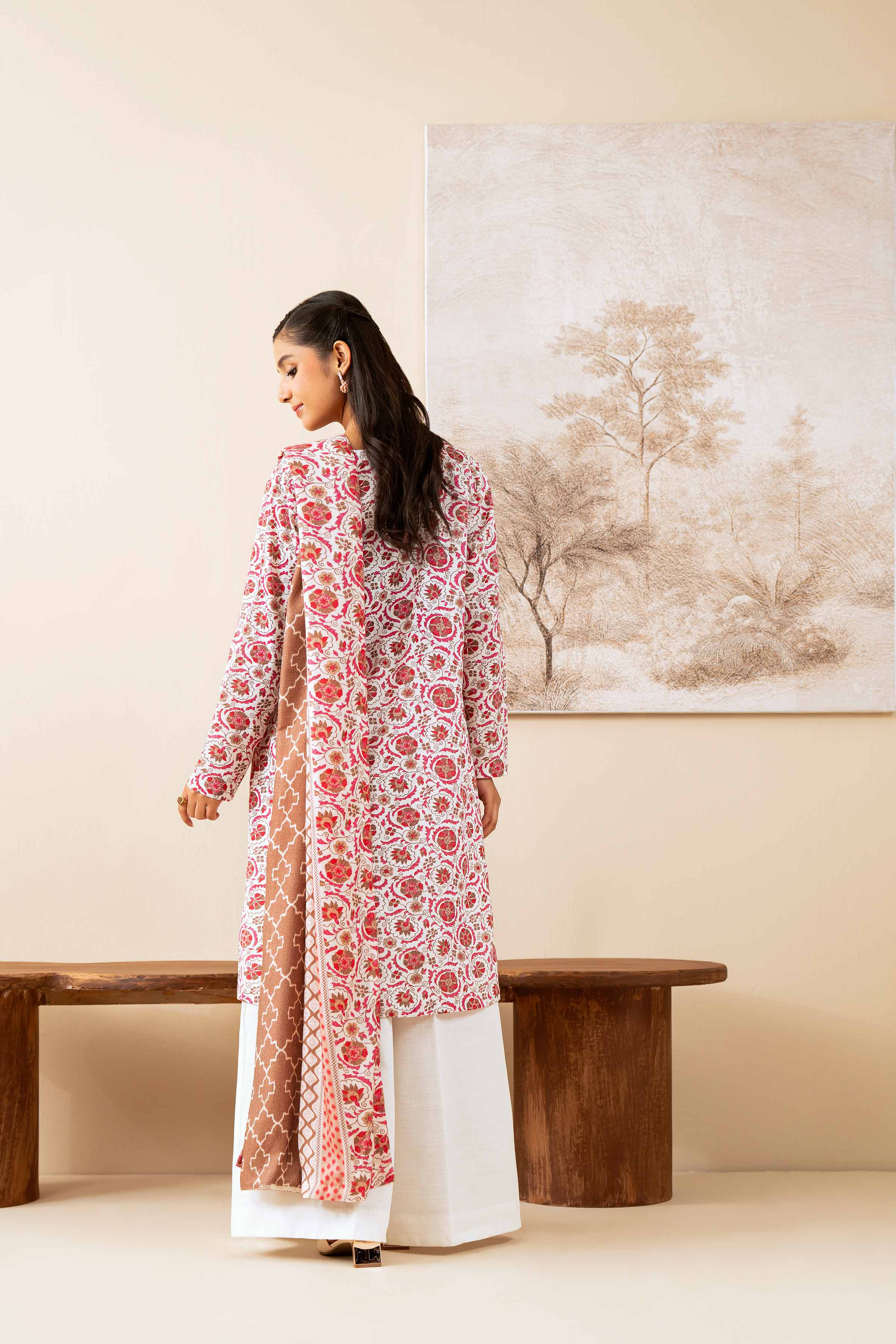 3 Piece - Printed Suit - 42502880 Unstitched Multi Khaddar 3PC Printed