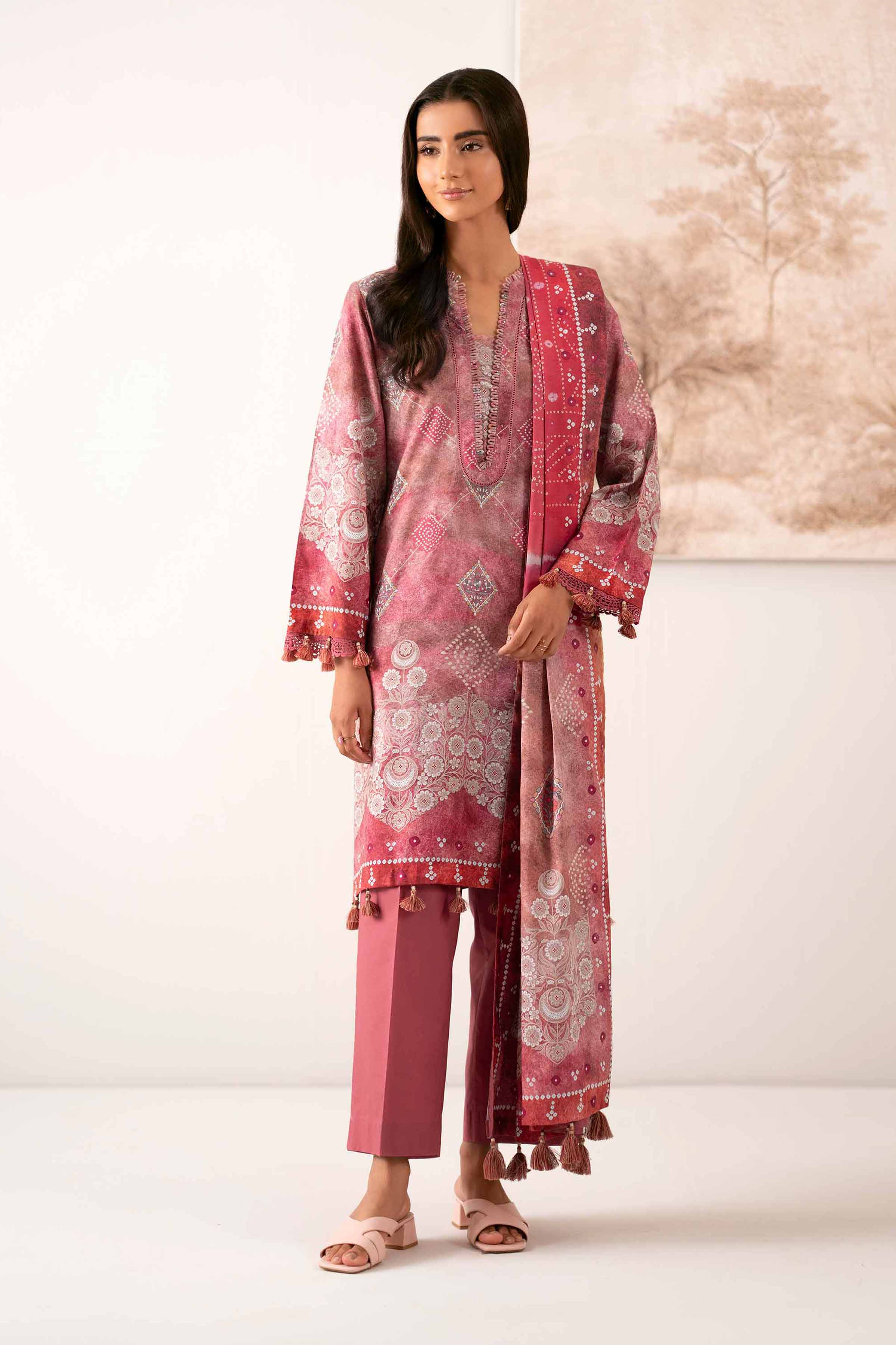 3 Piece - Digital Printed Suit - 42502903 Unstitched Multi Jacquard 3PC Printed