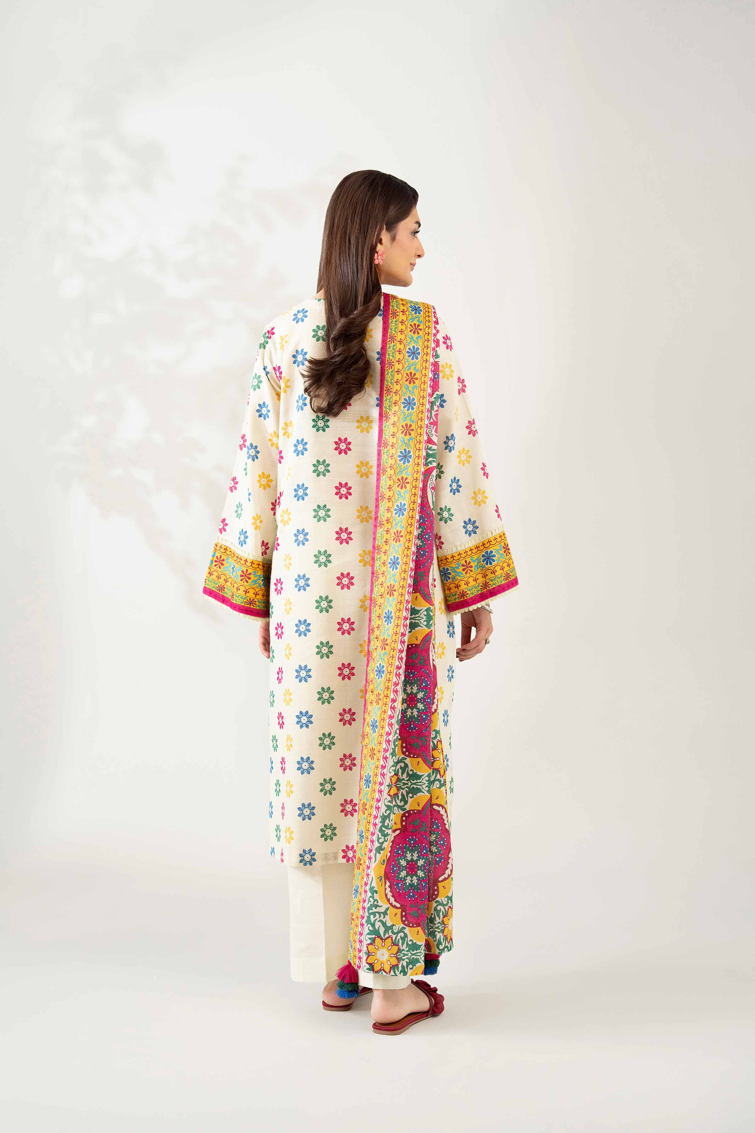 3 Piece - Printed Suit - 42502947 Unstitched Multi Khaddar 3PC Printed