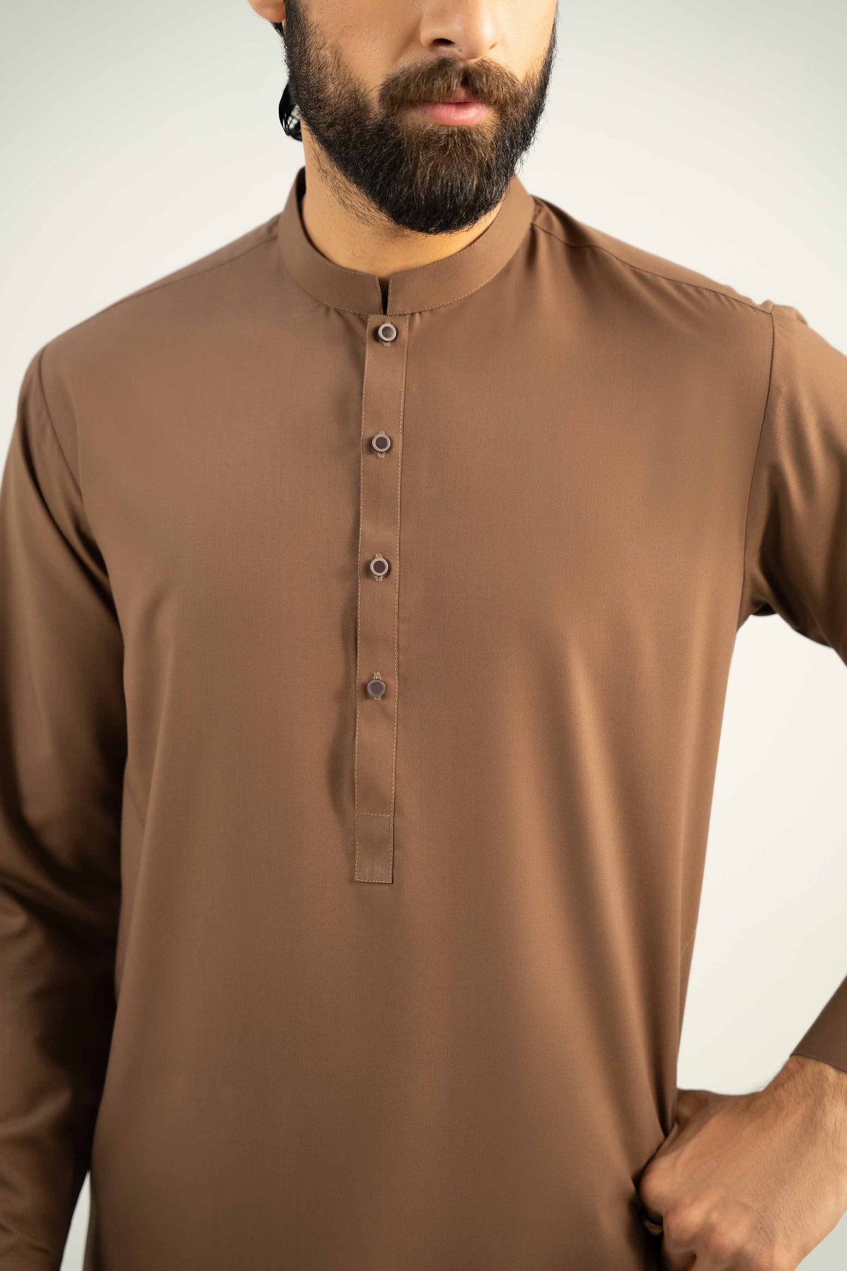 2 Piece - Naqsh Suit -  42508016 Brown Wash & Wear 2PC Non-Embroidered Nishat Australia