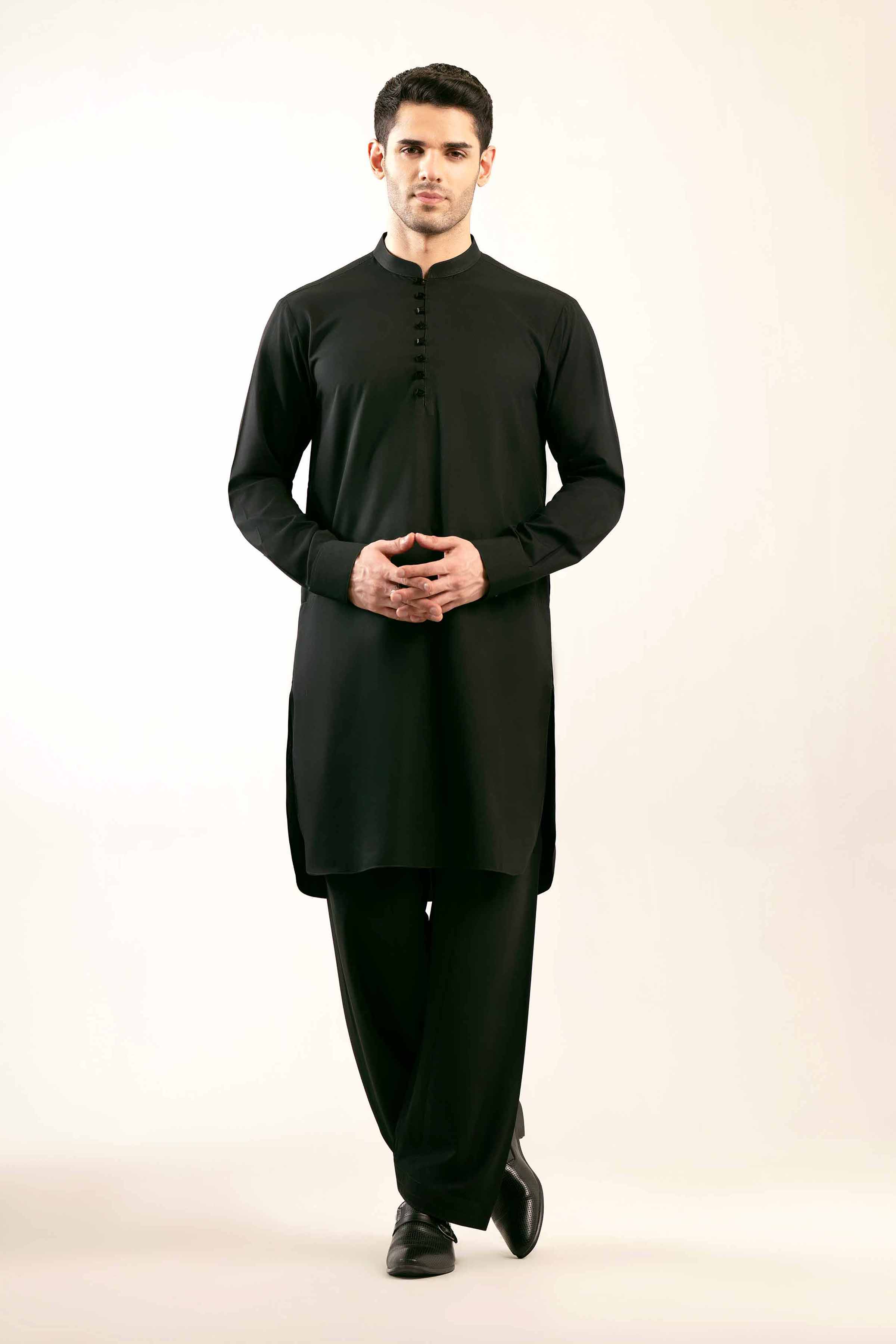 2 Piece - Naqsh Suit - 42508057 Black Wash & Wear 2PC Non-Embroidered Nishat Australia