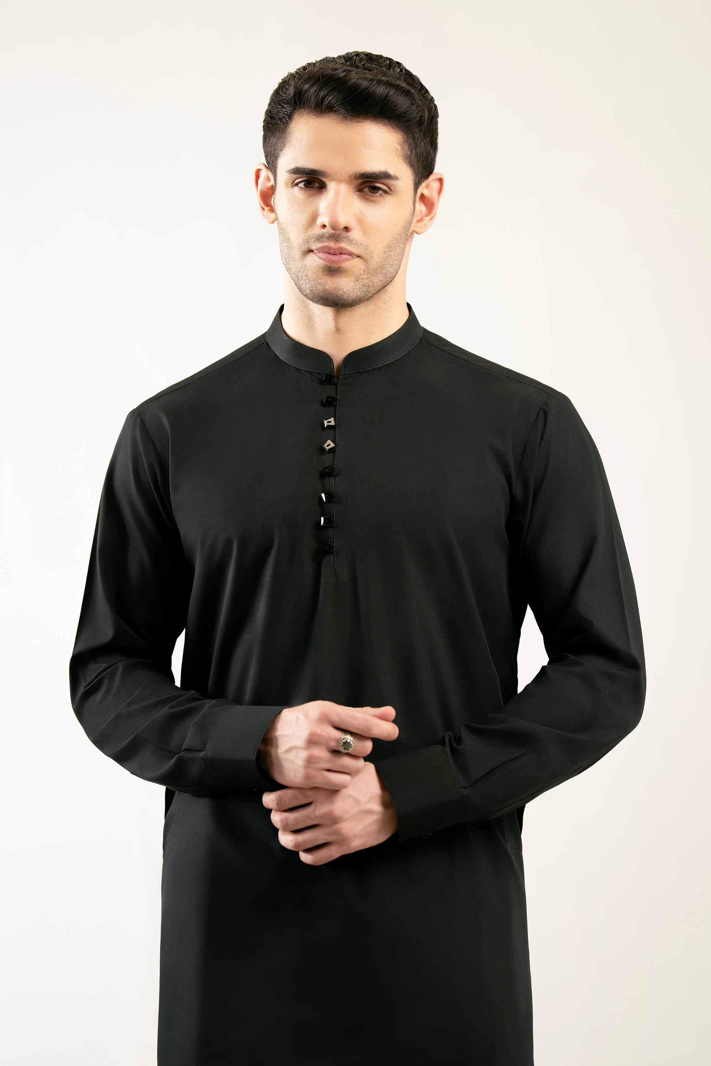 2 Piece - Naqsh Suit - 42508057 Black Wash & Wear 2PC Non-Embroidered Nishat Australia