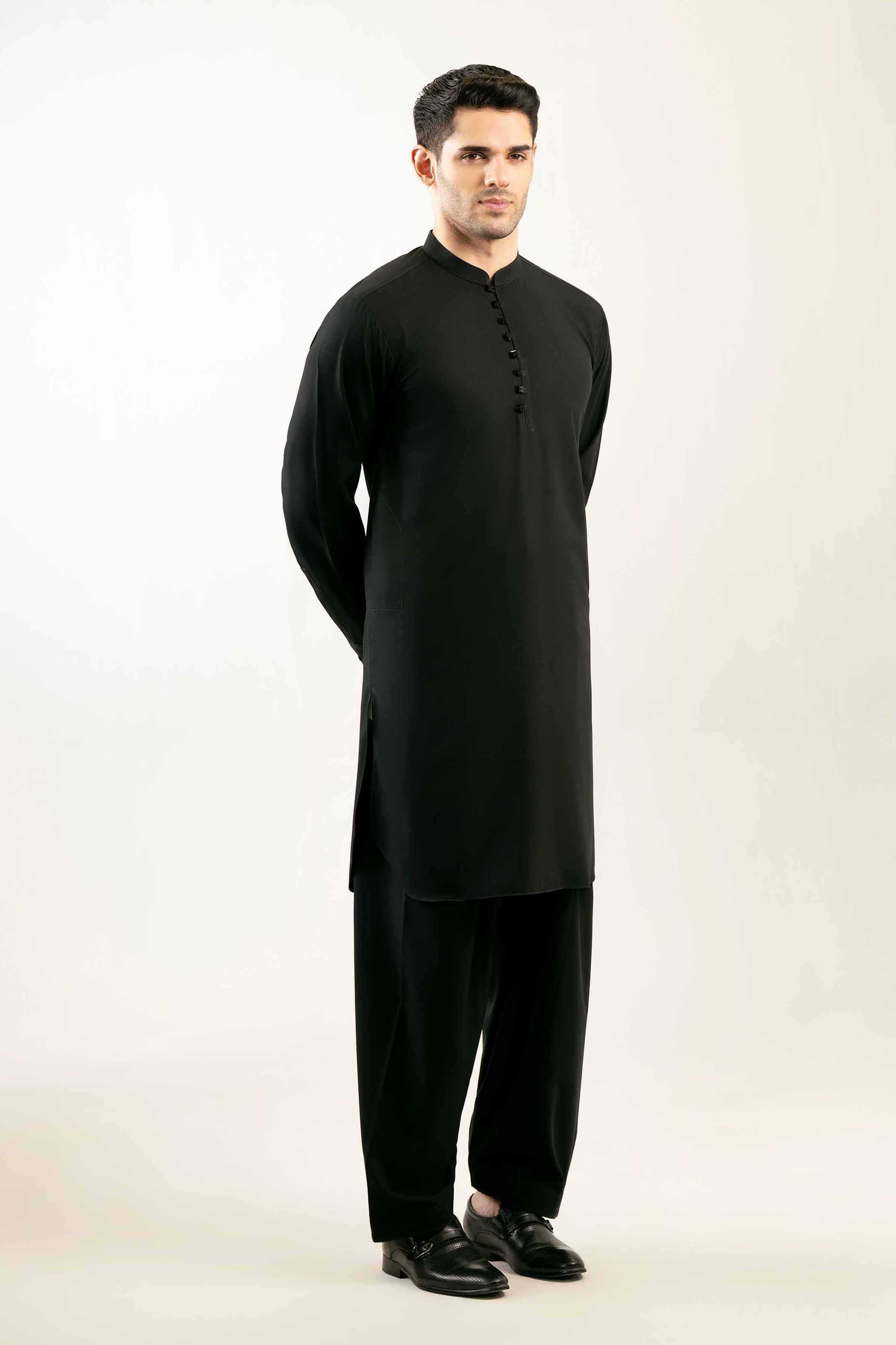 2 Piece - Naqsh Suit - 42508057 Black Wash & Wear 2PC Non-Embroidered Nishat Australia