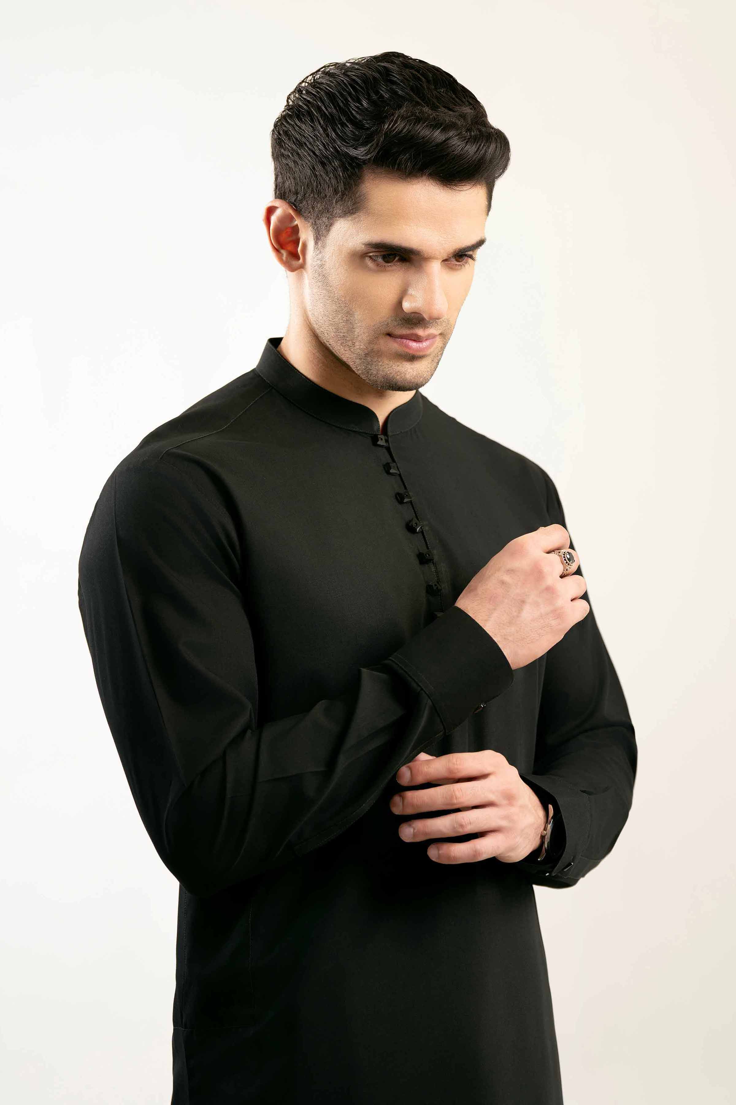 2 Piece - Naqsh Suit - 42508057 Black Wash & Wear 2PC Non-Embroidered Nishat Australia