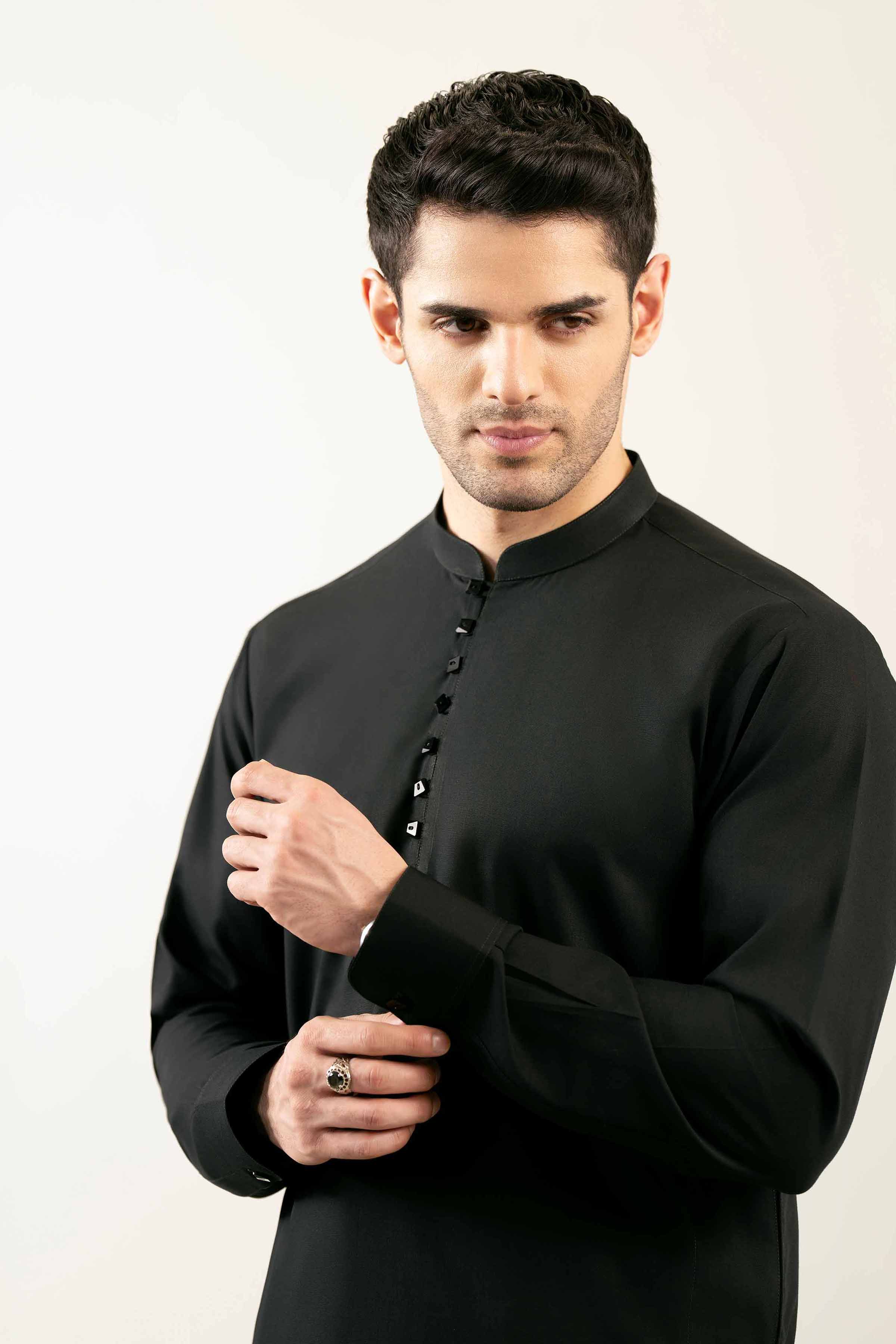 2 Piece - Naqsh Suit - 42508057 Black Wash & Wear 2PC Non-Embroidered Nishat Australia