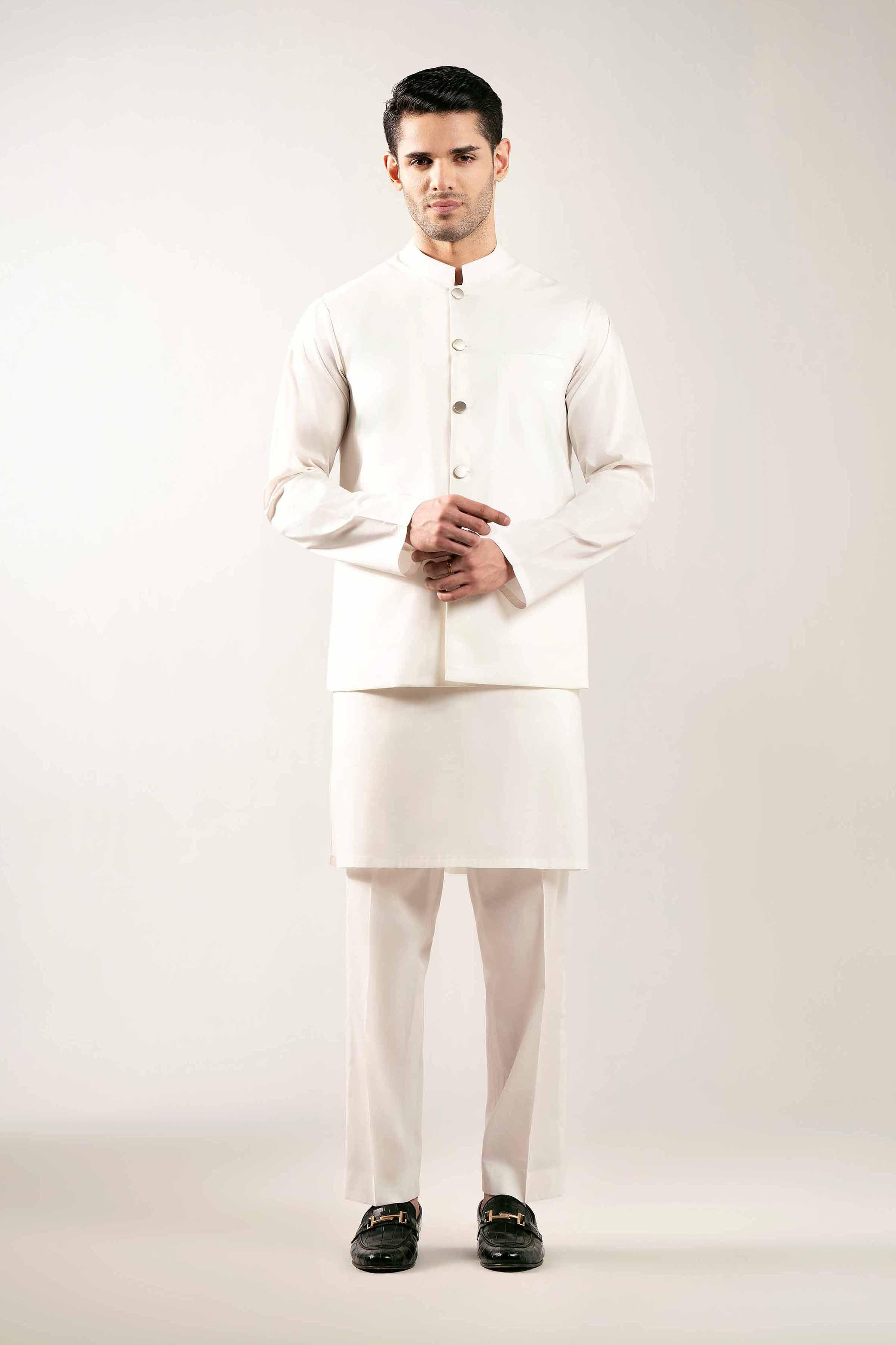 2 Piece - Naqsh Suit - 42508059 Off White Wash & Wear 2PC Non-Embroidered Nishat Australia
