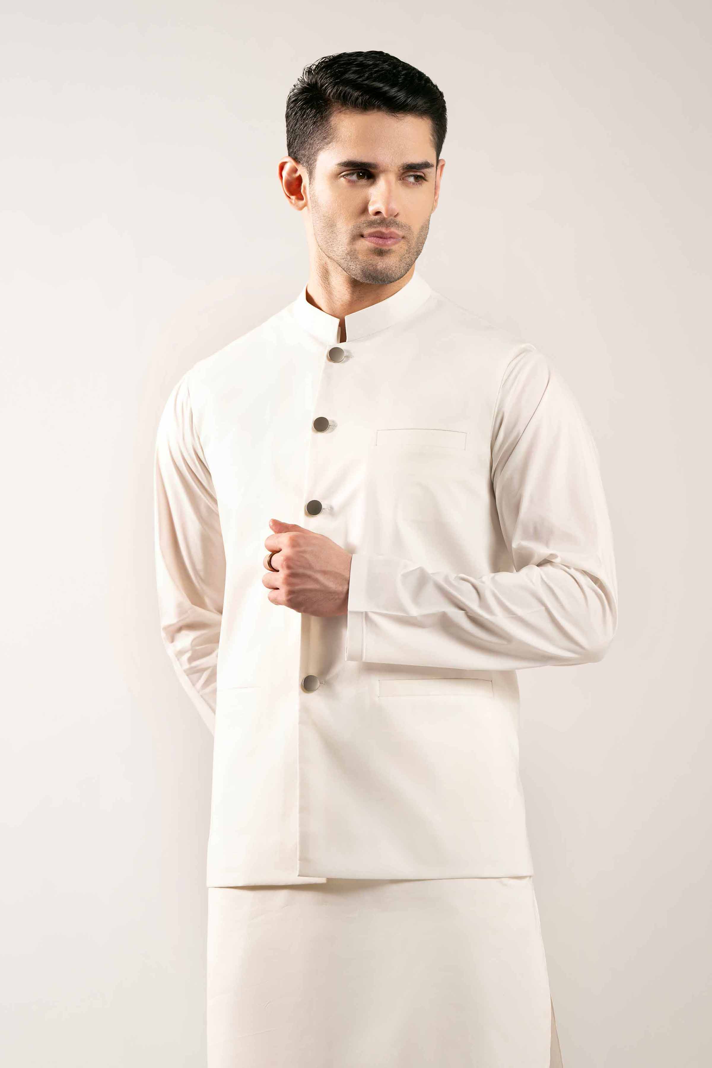 2 Piece - Naqsh Suit - 42508059 Off White Wash & Wear 2PC Non-Embroidered Nishat Australia