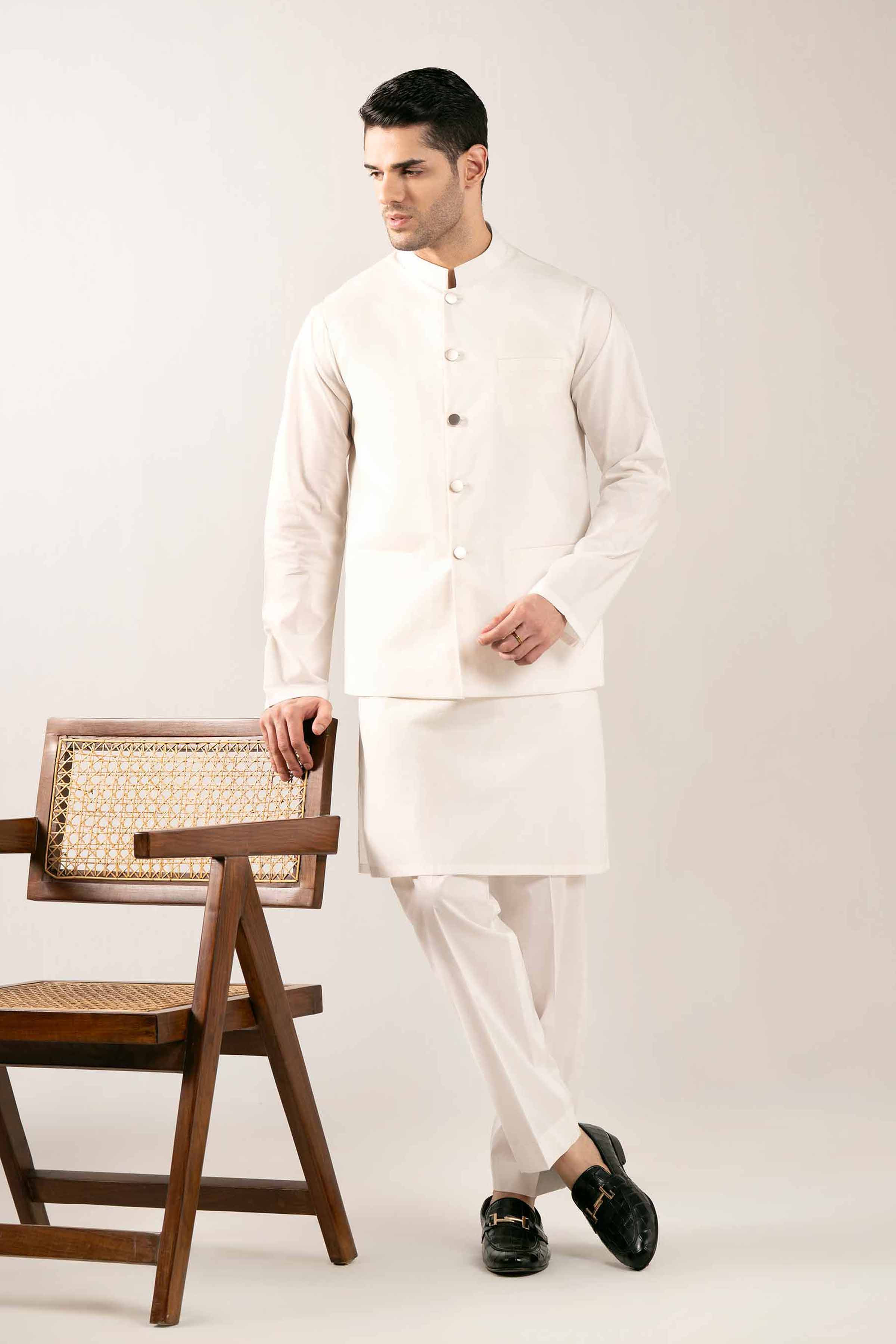 2 Piece - Naqsh Suit - 42508059 Off White Wash & Wear 2PC Non-Embroidered Nishat Australia