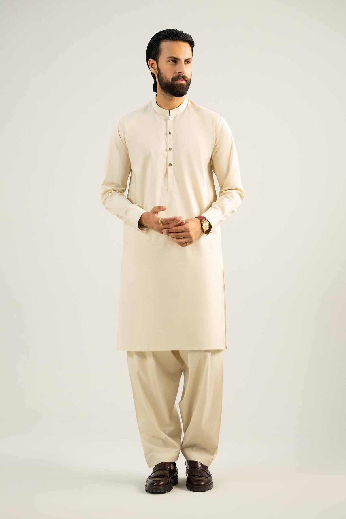 2 Piece - Naqsh Suit -  42508074 Beige Cotton 2PC Non-Embroidered Nishat Australia