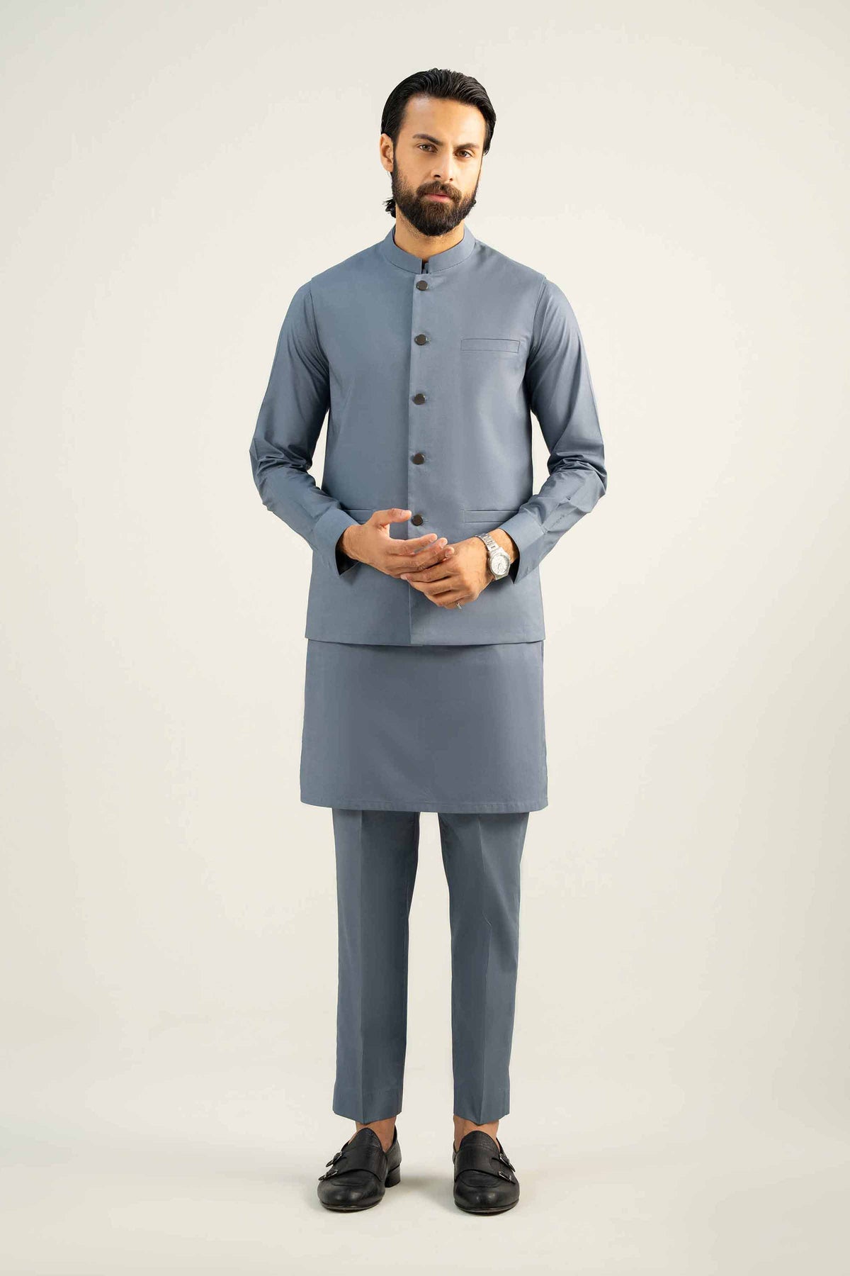 2 Piece - Naqsh Suit -  42508076 Grey Cotton 2PC Non-Embroidered Nishat Australia