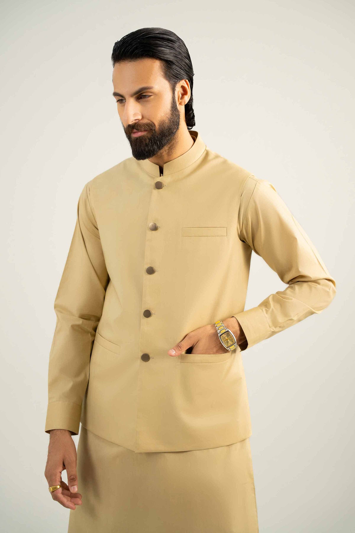 2 Piece - Naqsh Suit -  42508088 Beige Latha 2PC Non-Embroidered Nishat Australia