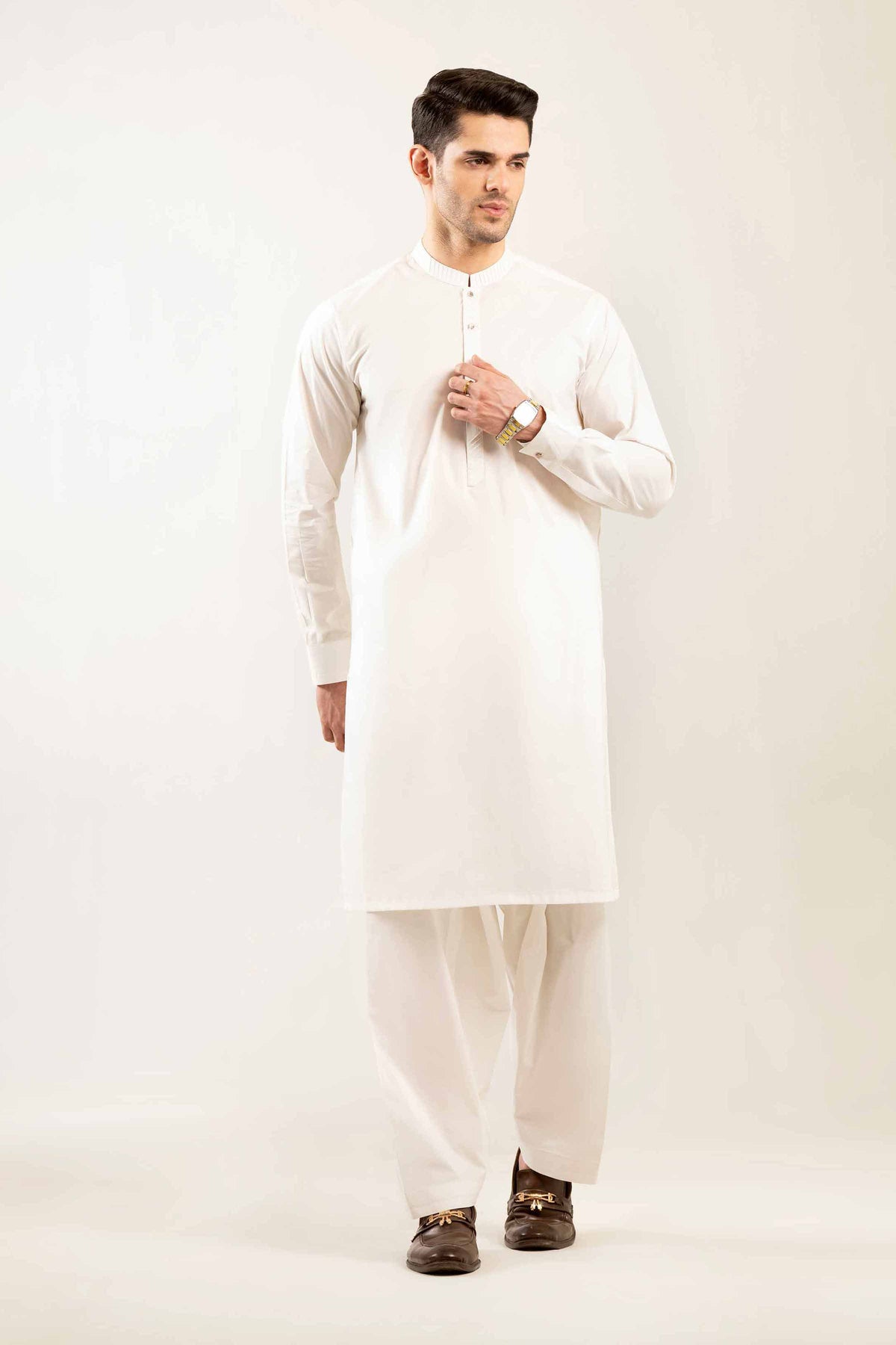 2 Piece - Naqsh Suit - 42508091 Off White Latha 2PC Non-Embroidered Nishat Australia