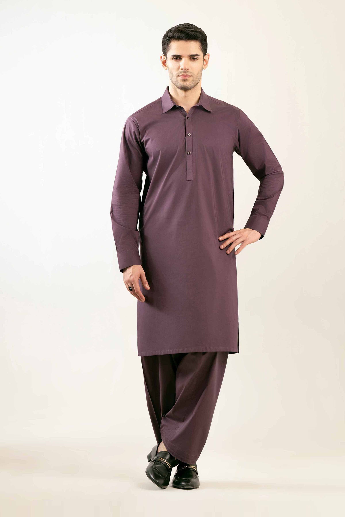 2 Piece - Naqsh Suit - 42508092 Purple Latha 2PC Non-Embroidered Nishat Australia