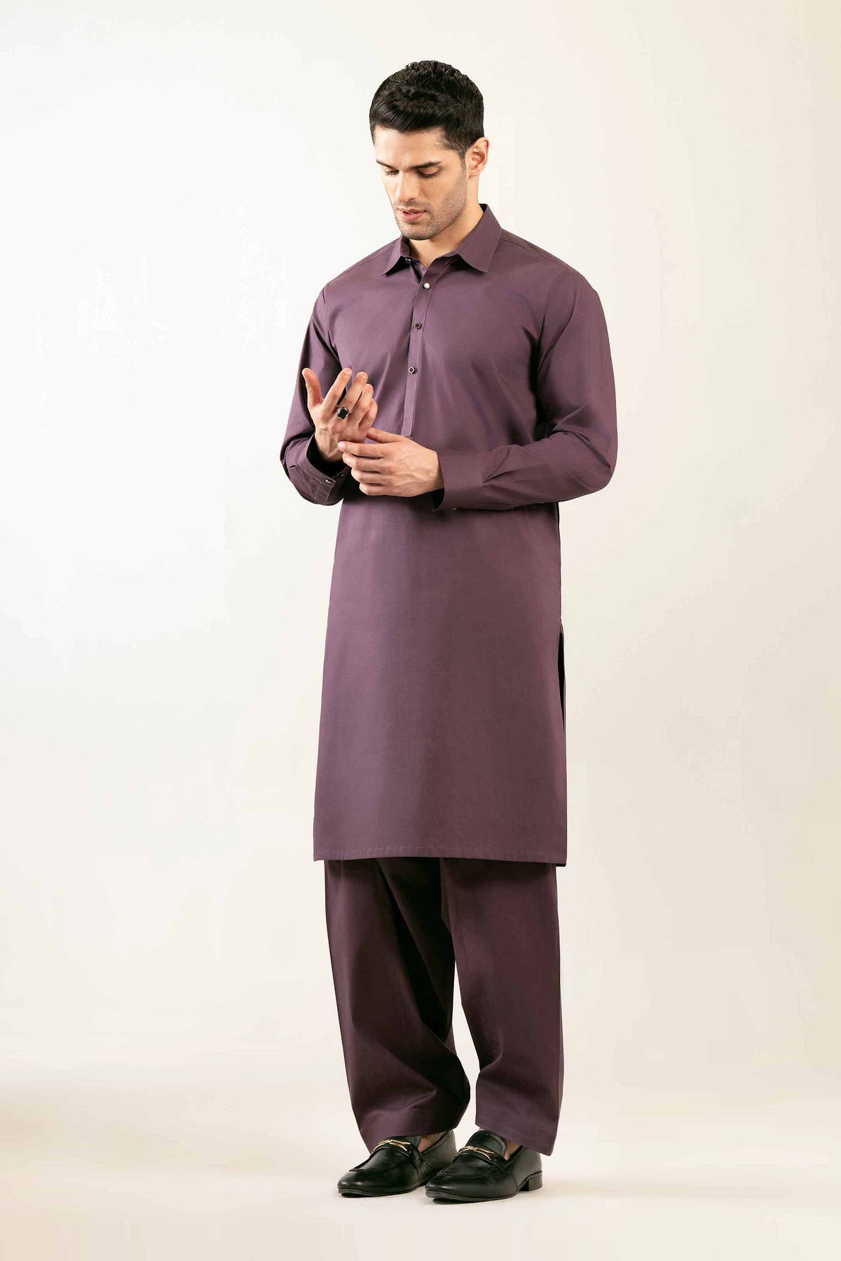 2 Piece - Naqsh Suit - 42508092 Purple Latha 2PC Non-Embroidered Nishat Australia