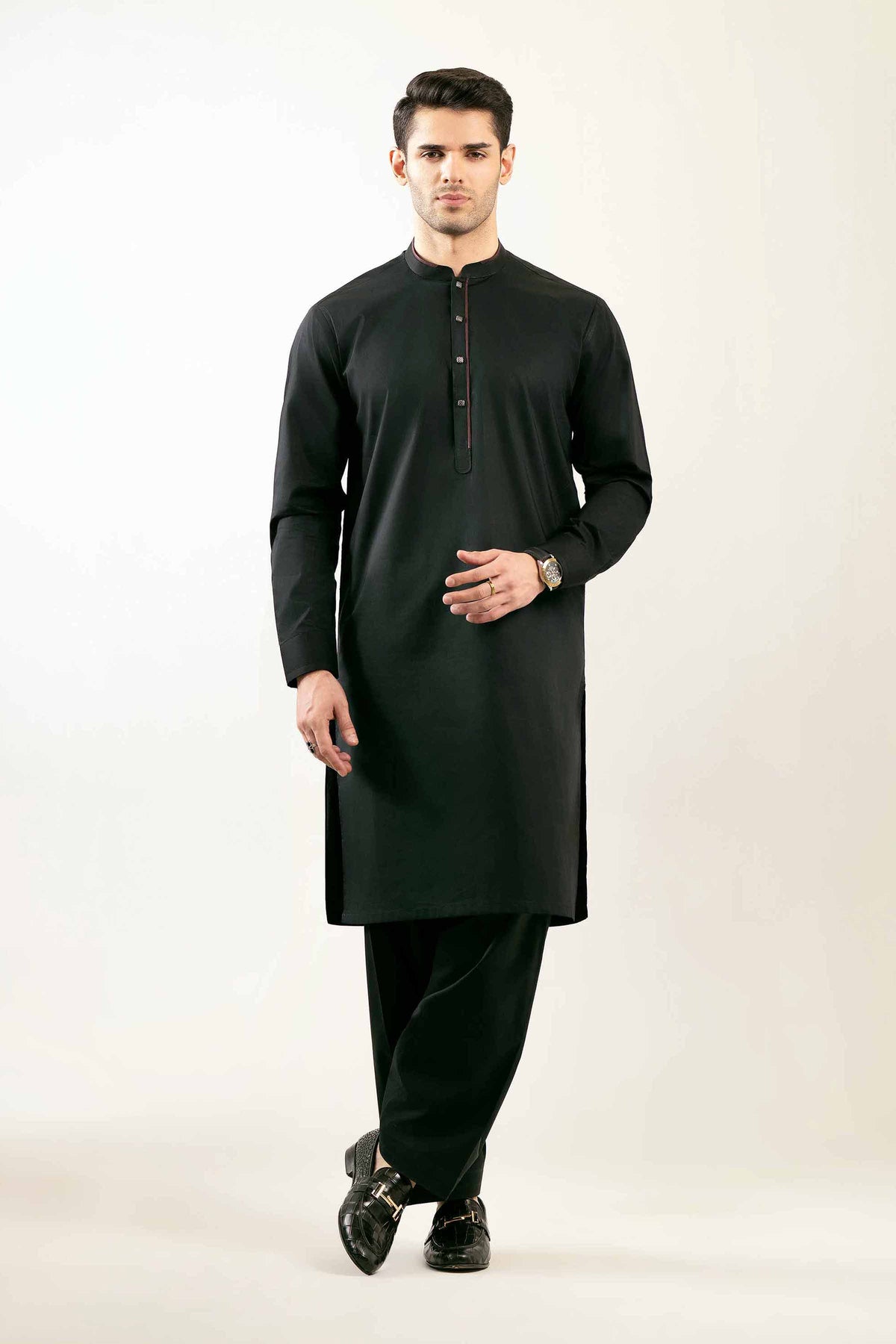 2 Piece - Naqsh Suit - 42508094 Black Latha 2PC Non-Embroidered Nishat Australia