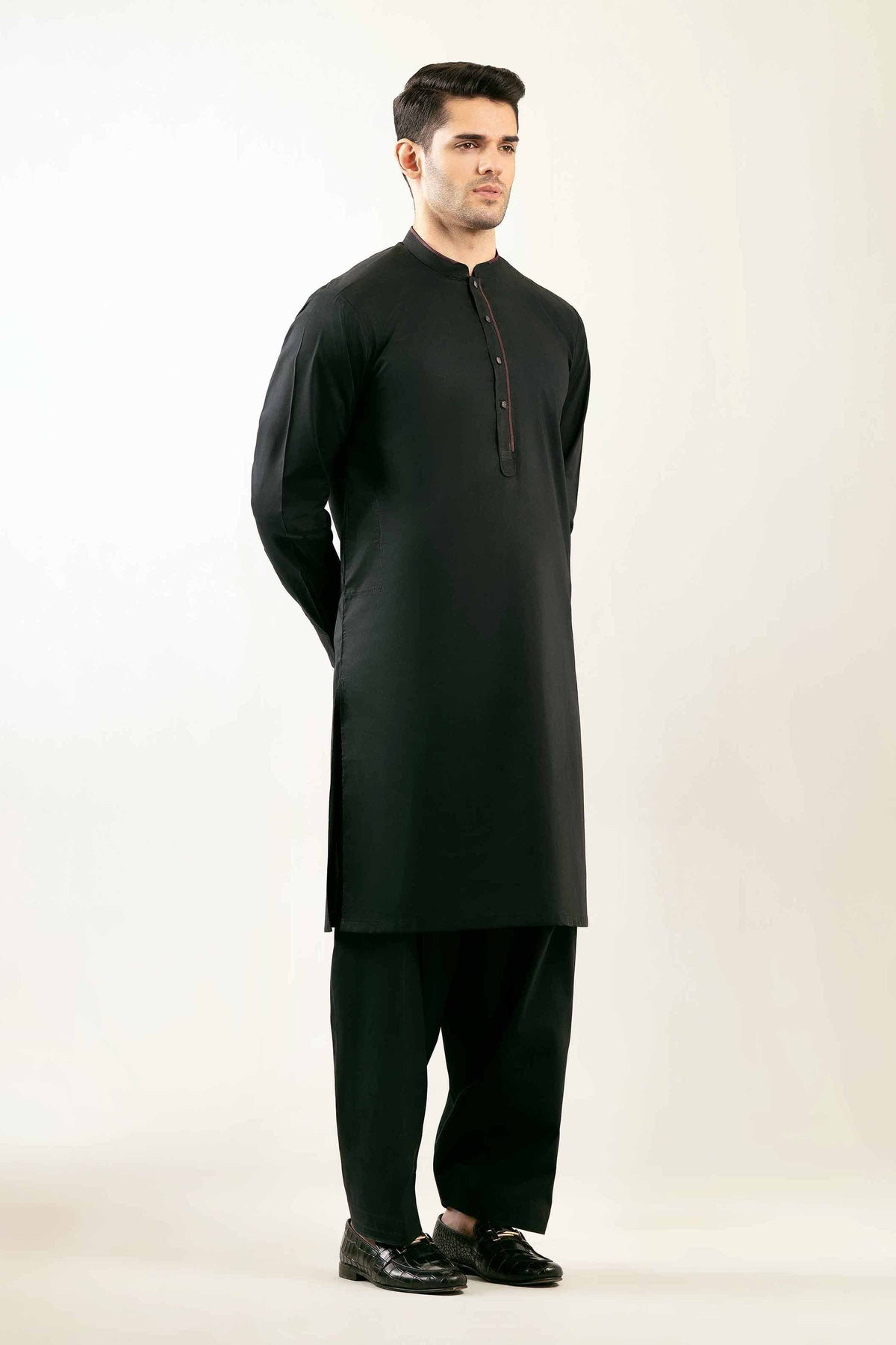 2 Piece - Naqsh Suit - 42508094 Black Latha 2PC Non-Embroidered Nishat Australia