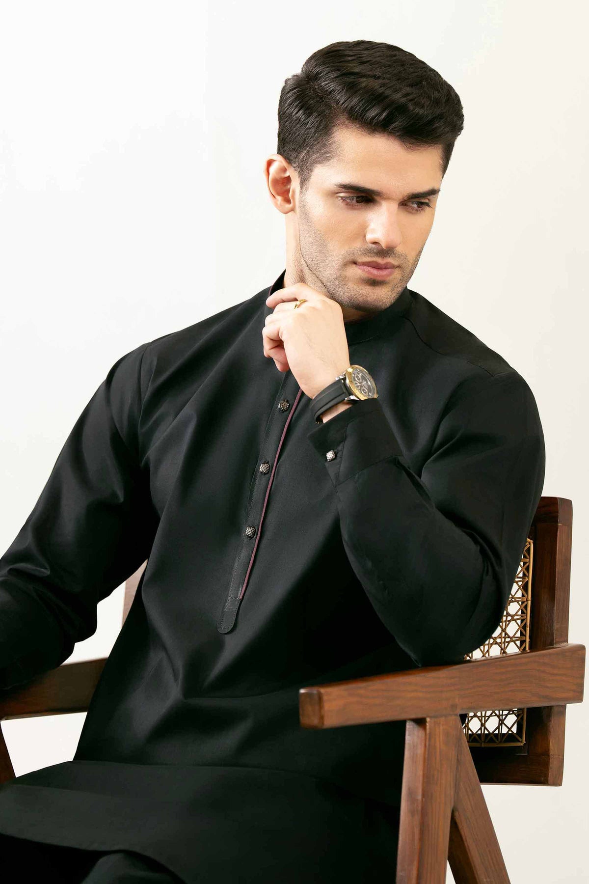 2 Piece - Naqsh Suit - 42508094 Black Latha 2PC Non-Embroidered Nishat Australia