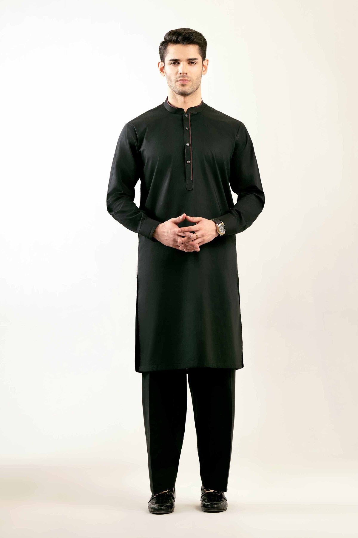 2 Piece - Naqsh Suit - 42508094 Black Latha 2PC Non-Embroidered Nishat Australia