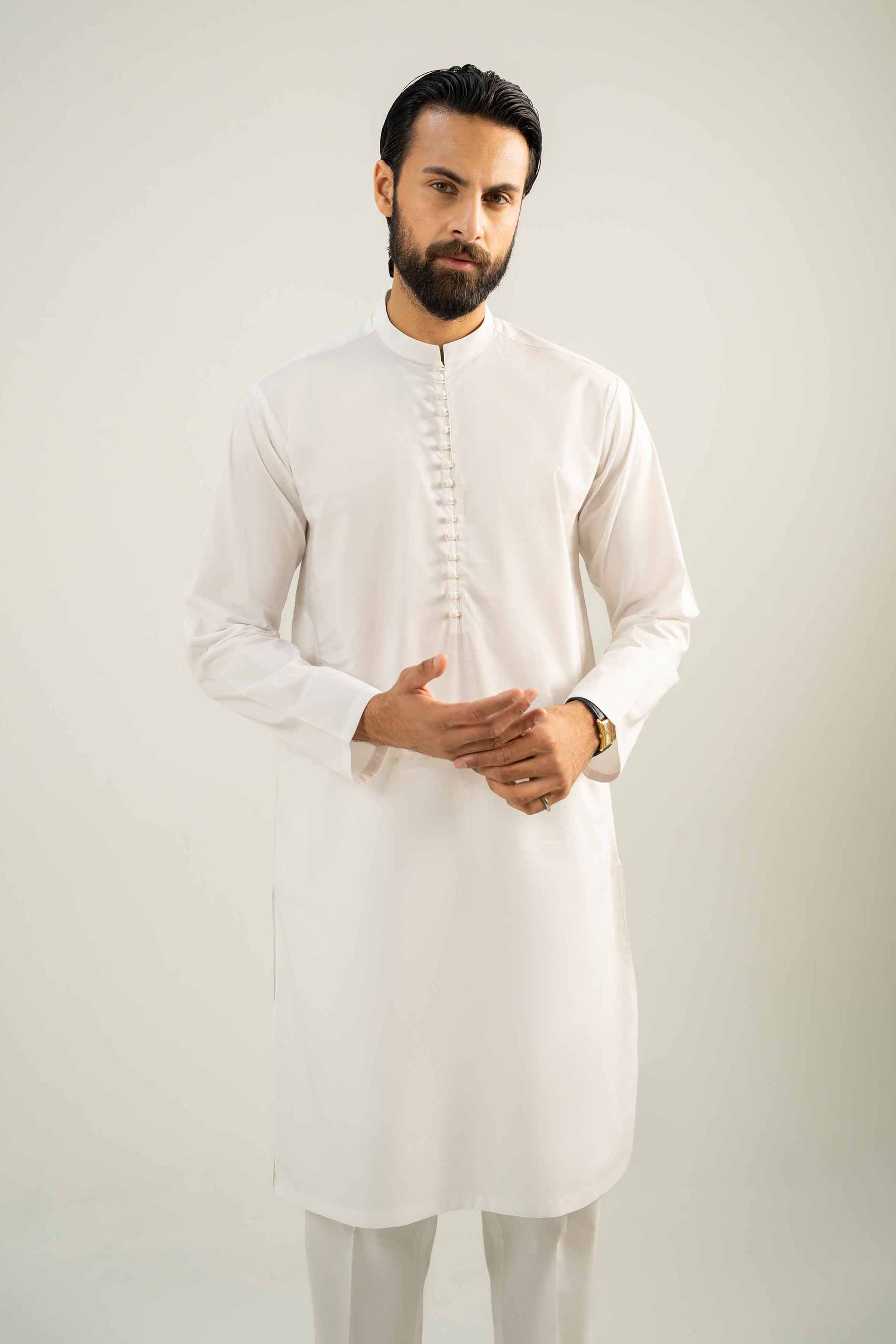2 Piece - Naqsh Suit - 42508098 White Latha 2PC Non-Embroidered Nishat Australia