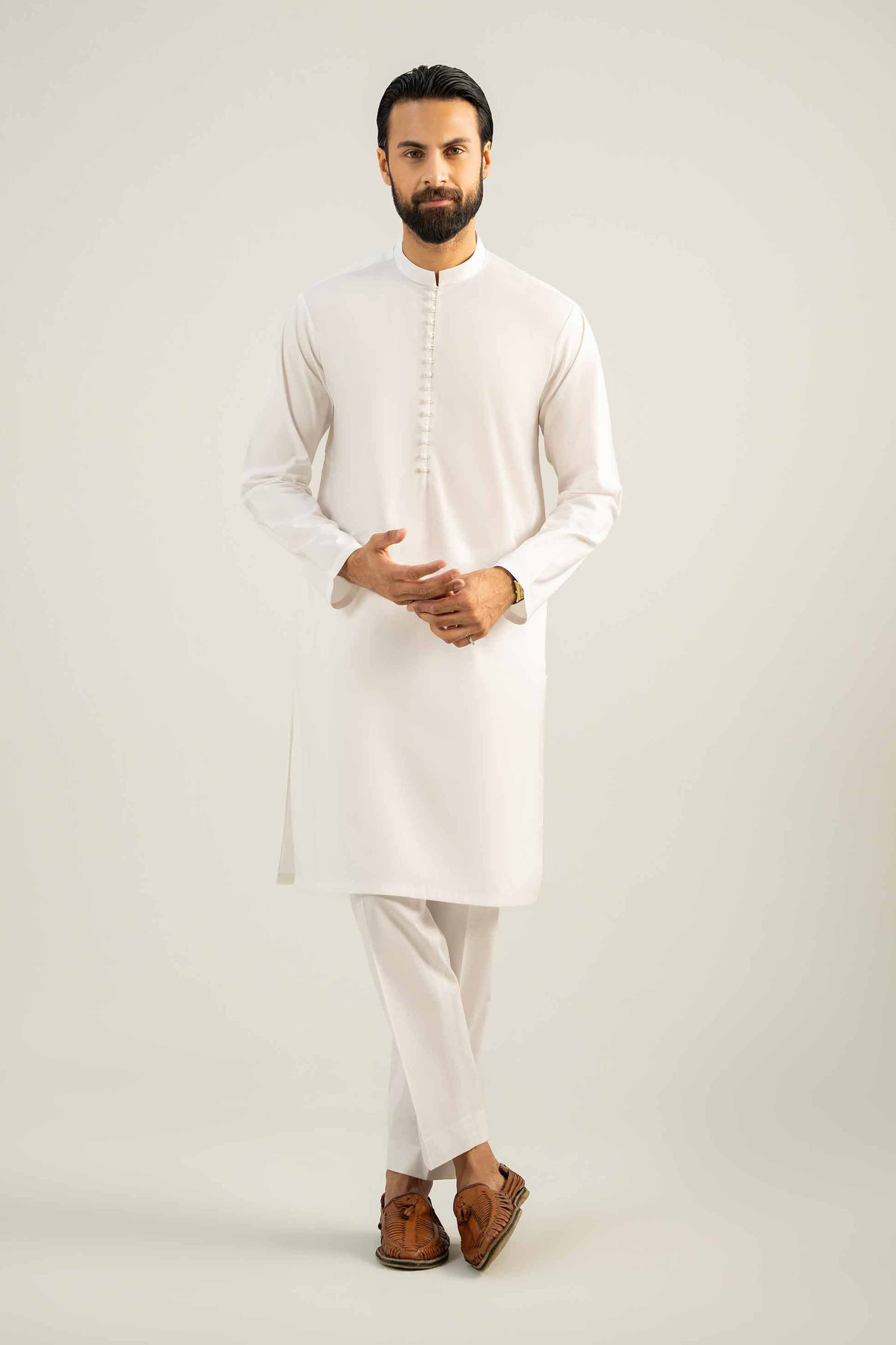 2 Piece - Naqsh Suit - 42508098 White Latha 2PC Non-Embroidered Nishat Australia