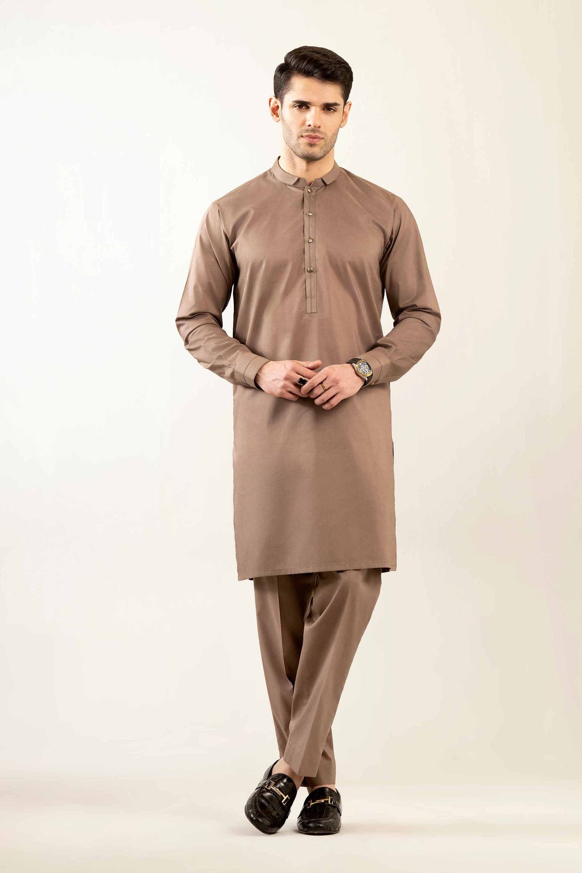 2 Piece - Naqsh Suit - 42508104 Brown Cotton 2PC Non-Embroidered Nishat Australia