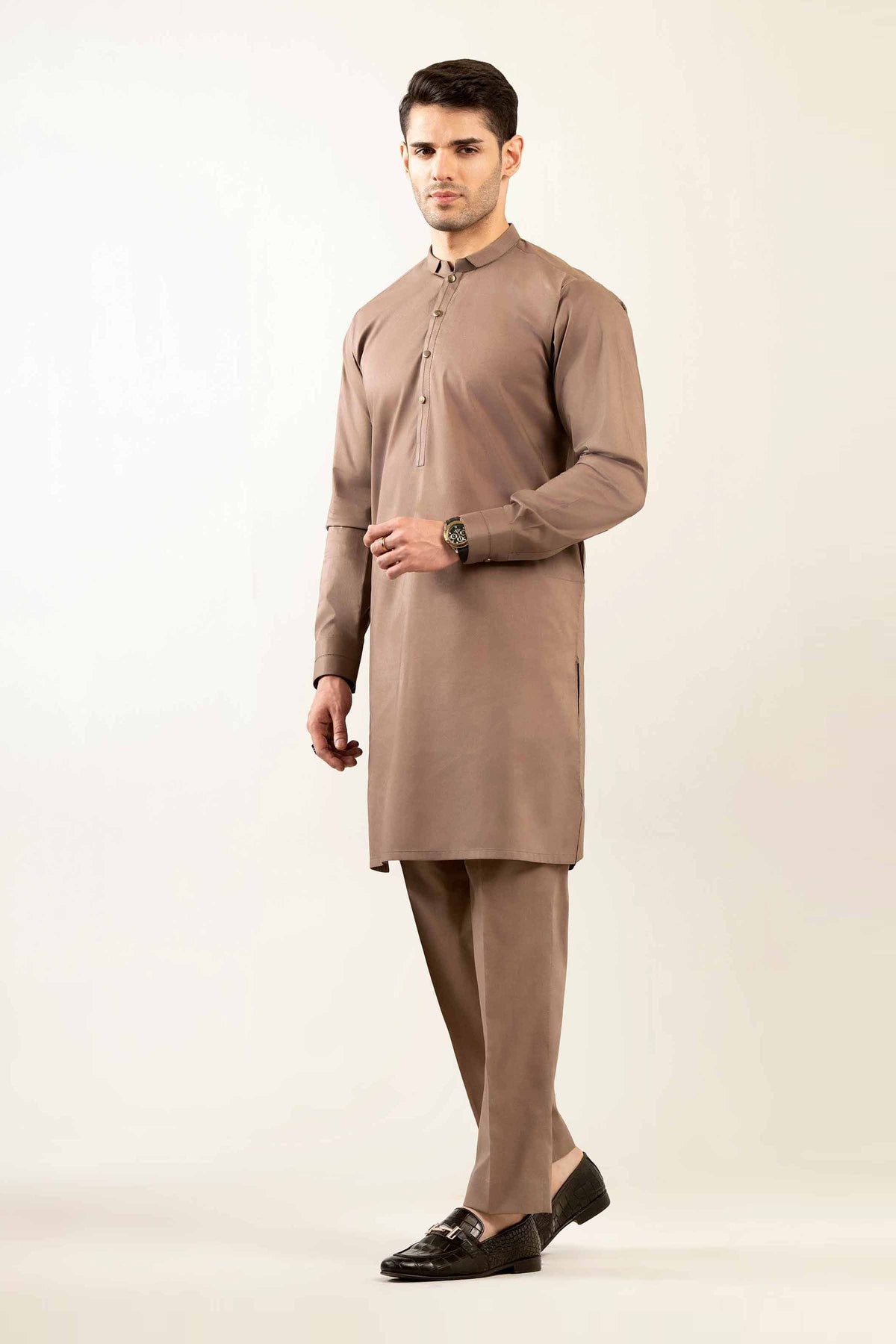 2 Piece - Naqsh Suit - 42508104 Brown Cotton 2PC Non-Embroidered Nishat Australia