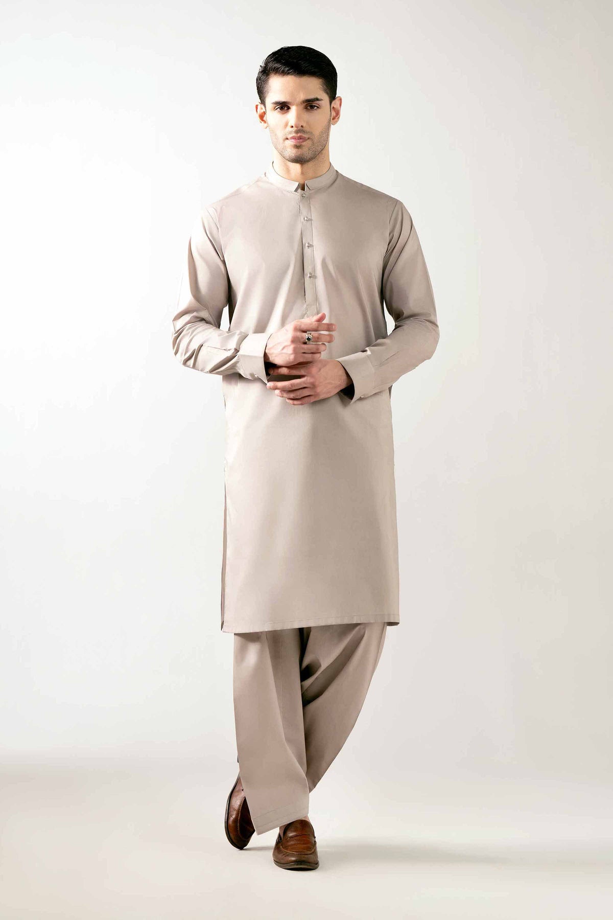 2 Piece - Naqsh Suit - 42508105 Grey Cotton 2PC Non-Embroidered Nishat Australia