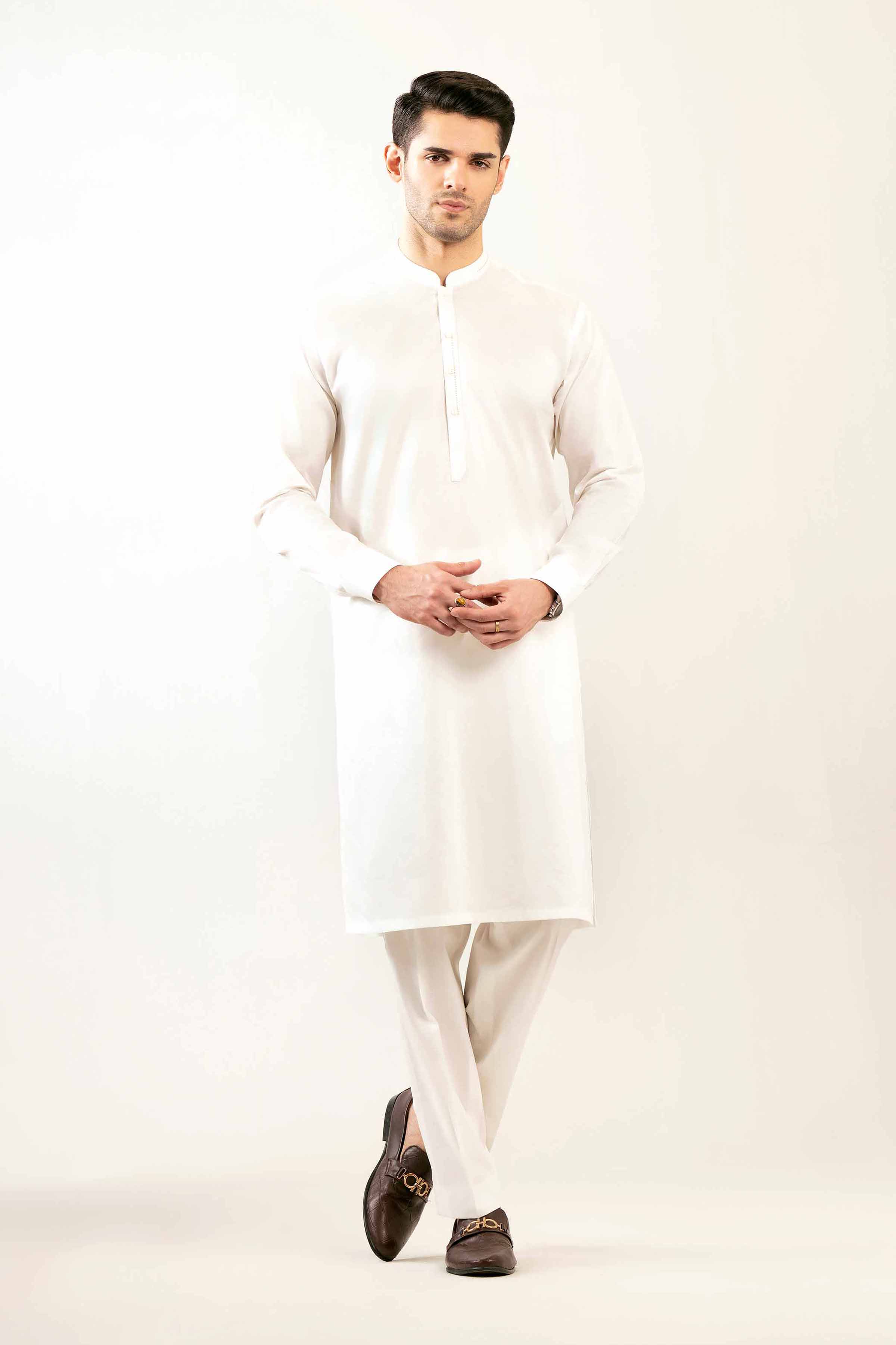 2 Piece - Naqsh Suit - 42508115 White Cotton 2PC Non-Embroidered Nishat Australia