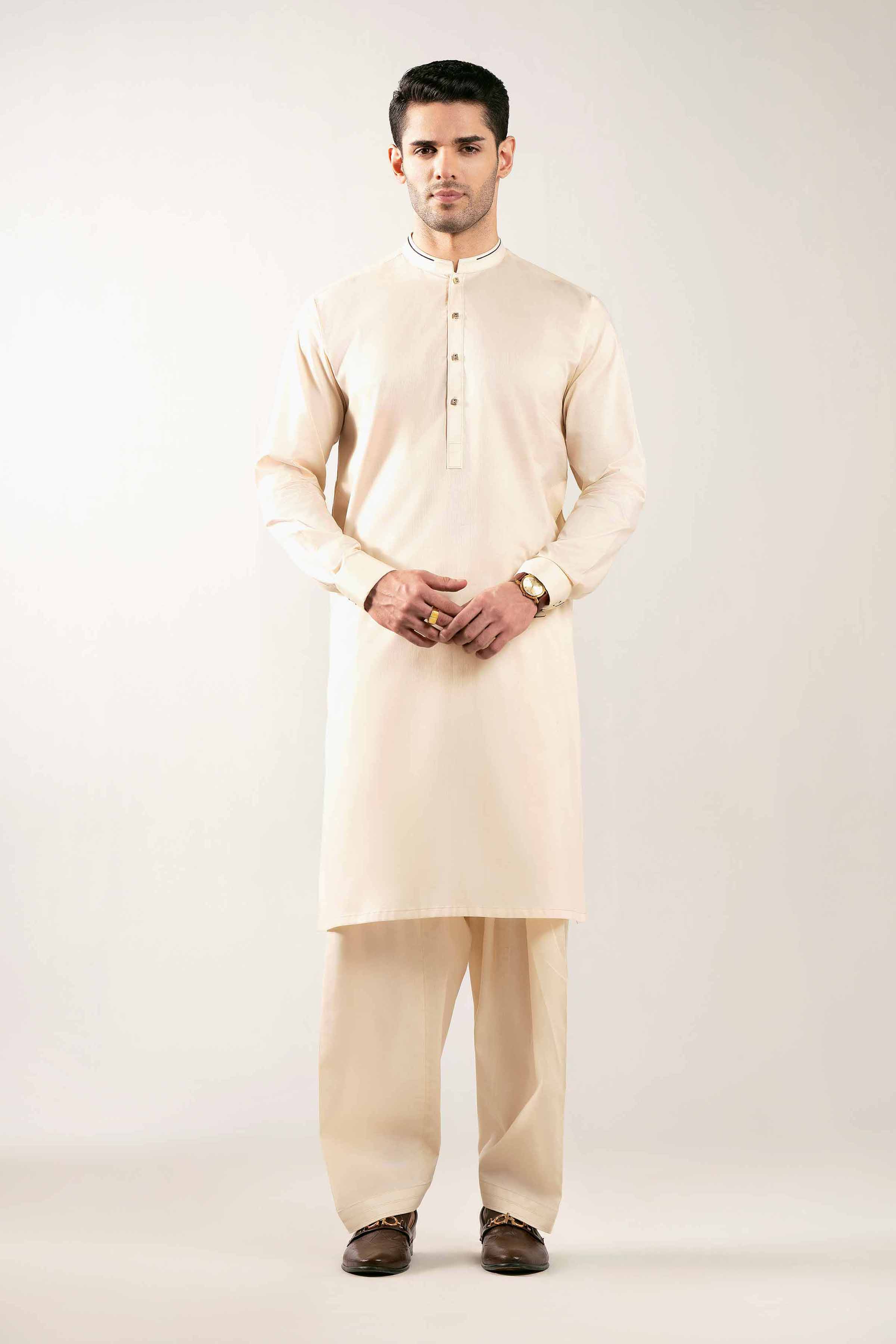 2 Piece - Naqsh Suit - 42508116 Beige Cotton 2PC Non-Embroidered Nishat Australia